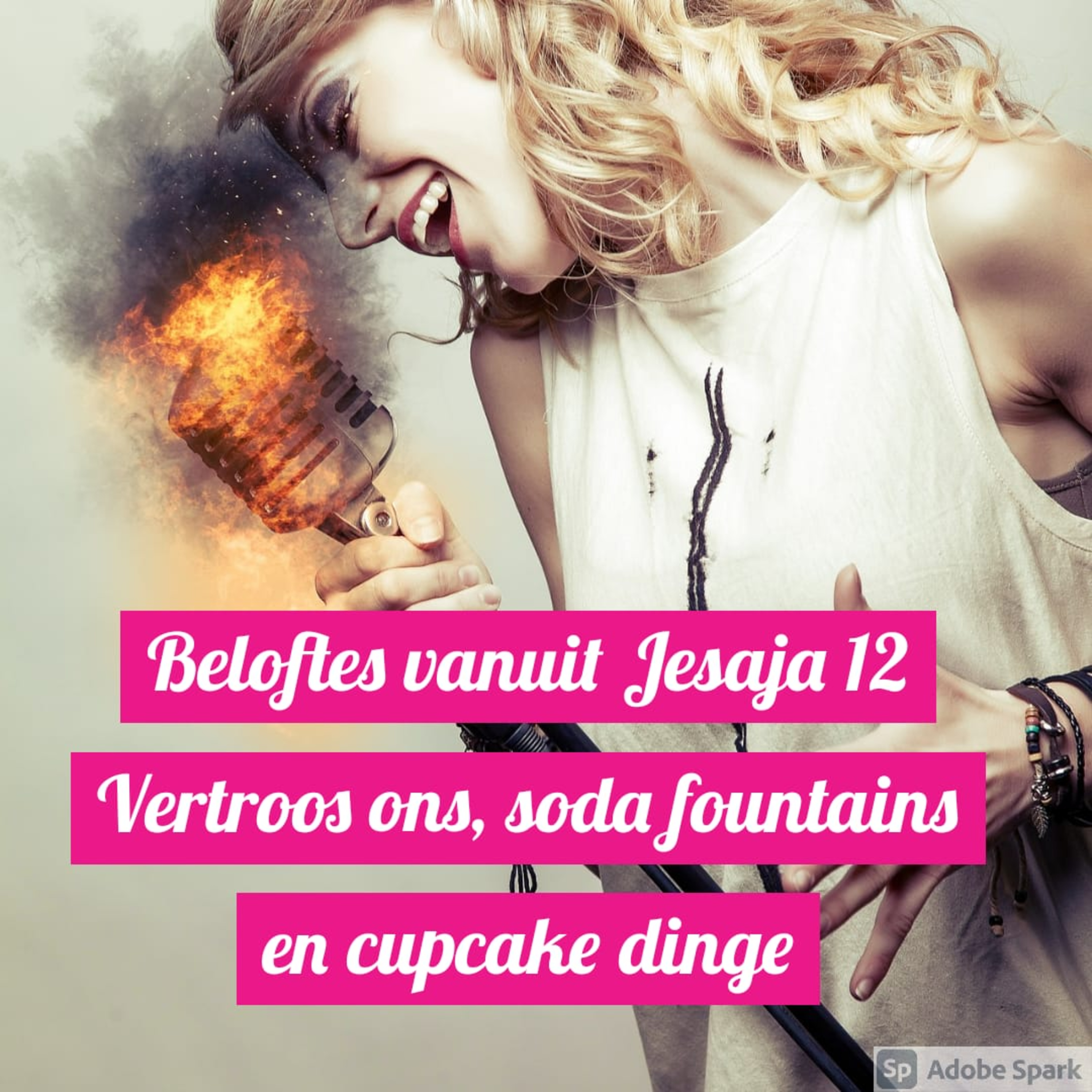 Beloftes vanuit Jesaja 12 Vertroos ons, soda fountains en cupcake dinge episode artwork