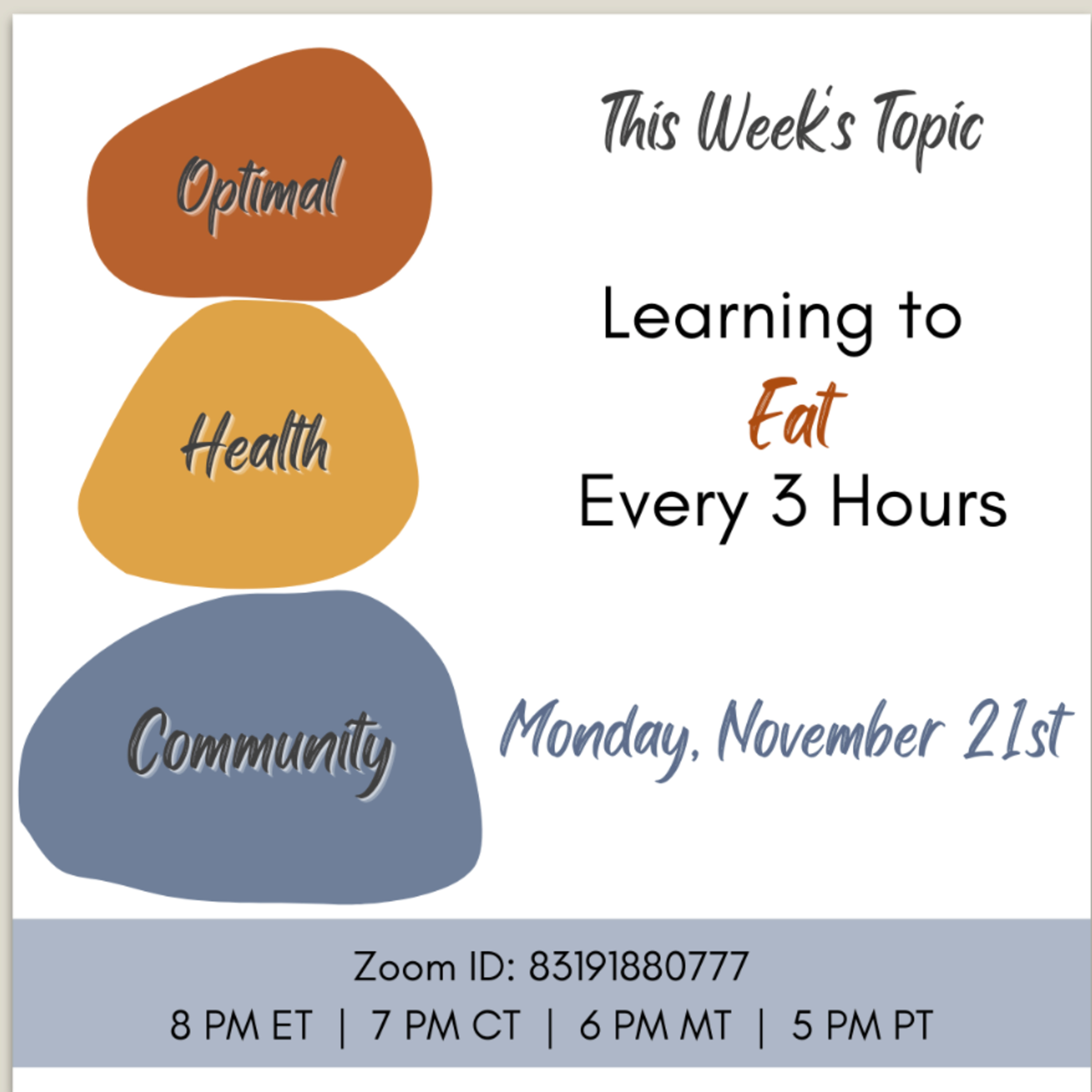 11/21/22 - Element 08: Learning to Eat Every 3 Hours episode artwork