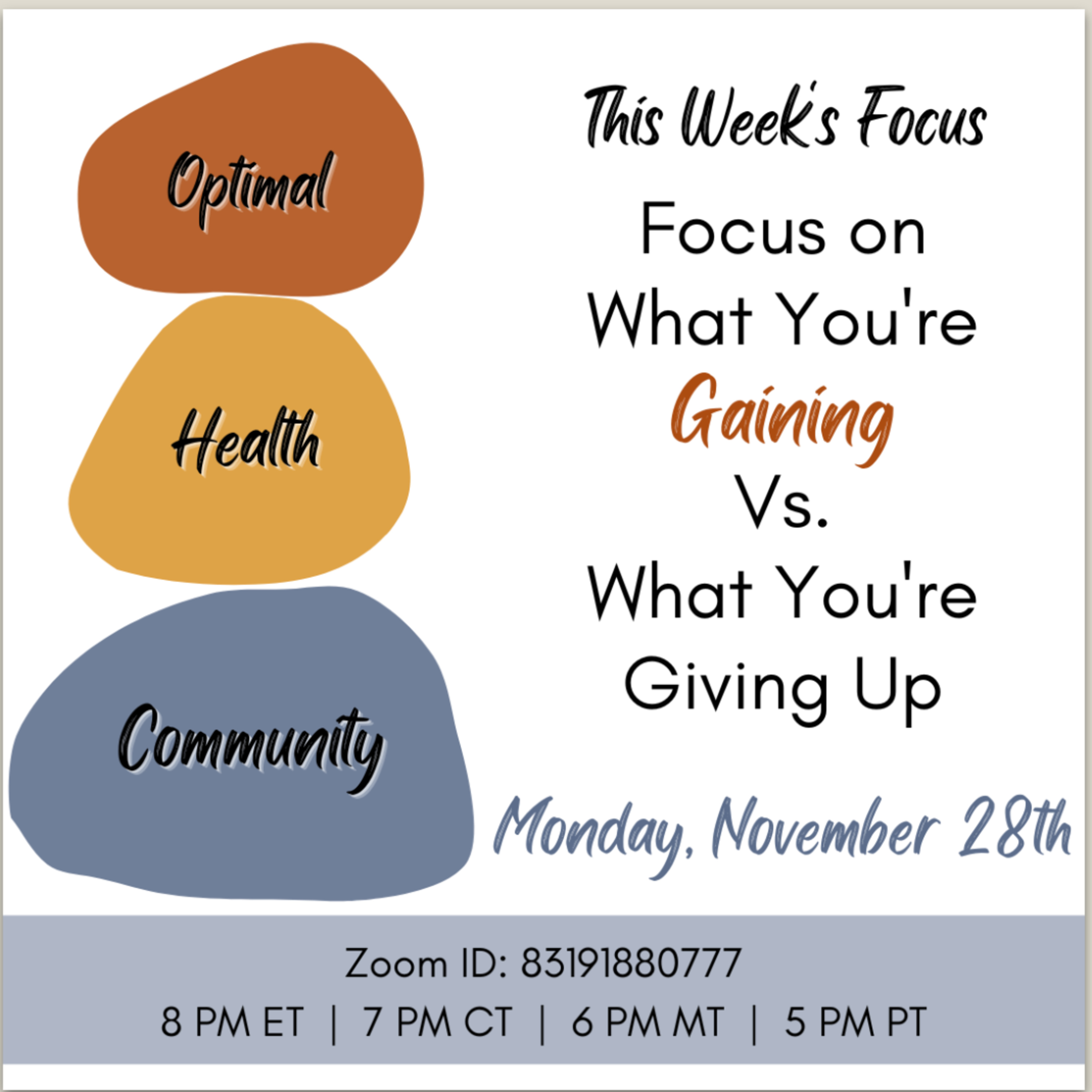 11/28/22 - Focus on What You're Gaining Vs. What You're Giving Up episode artwork
