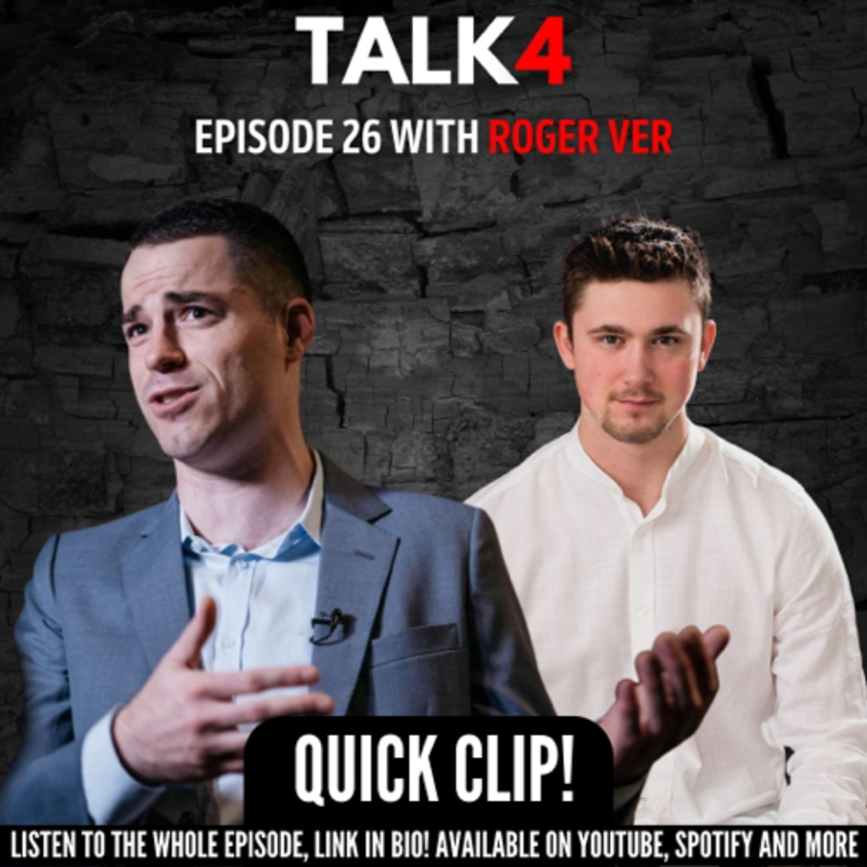 Bitcoin's First Investor Roasts NFTS! (Roger Ver on Talk4 Podcast Episode 26) #shorts
