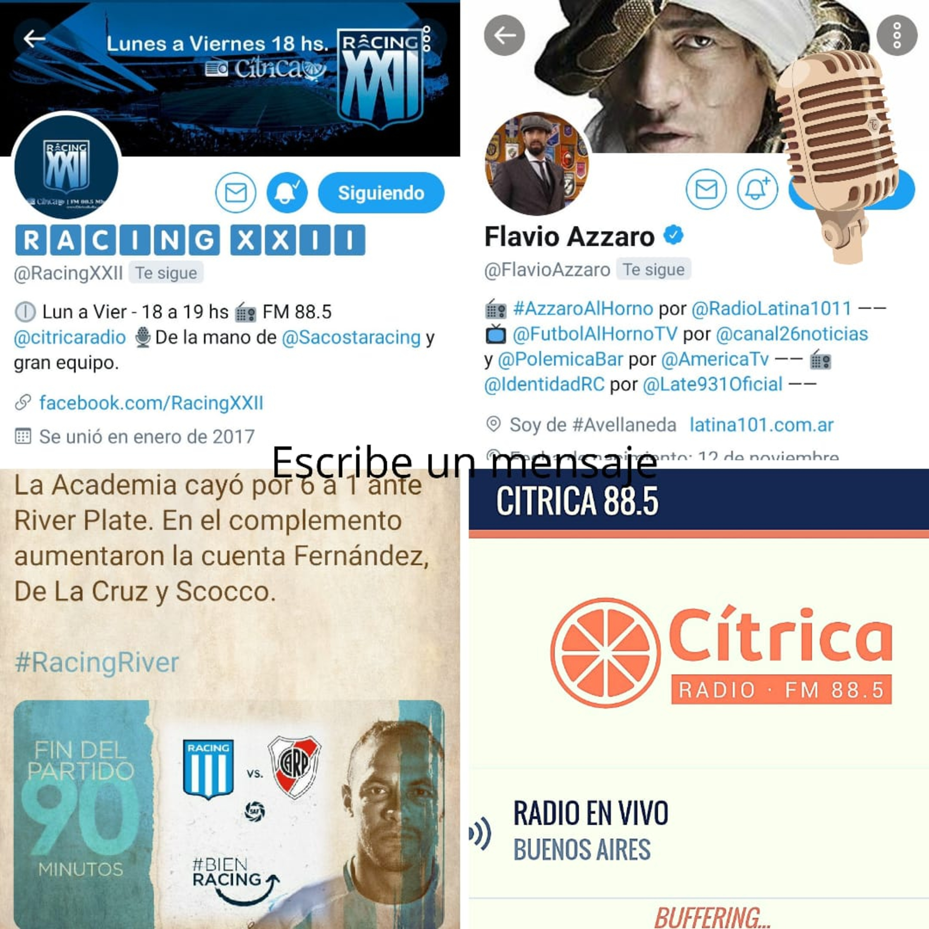Racing22 programa de radio partidario