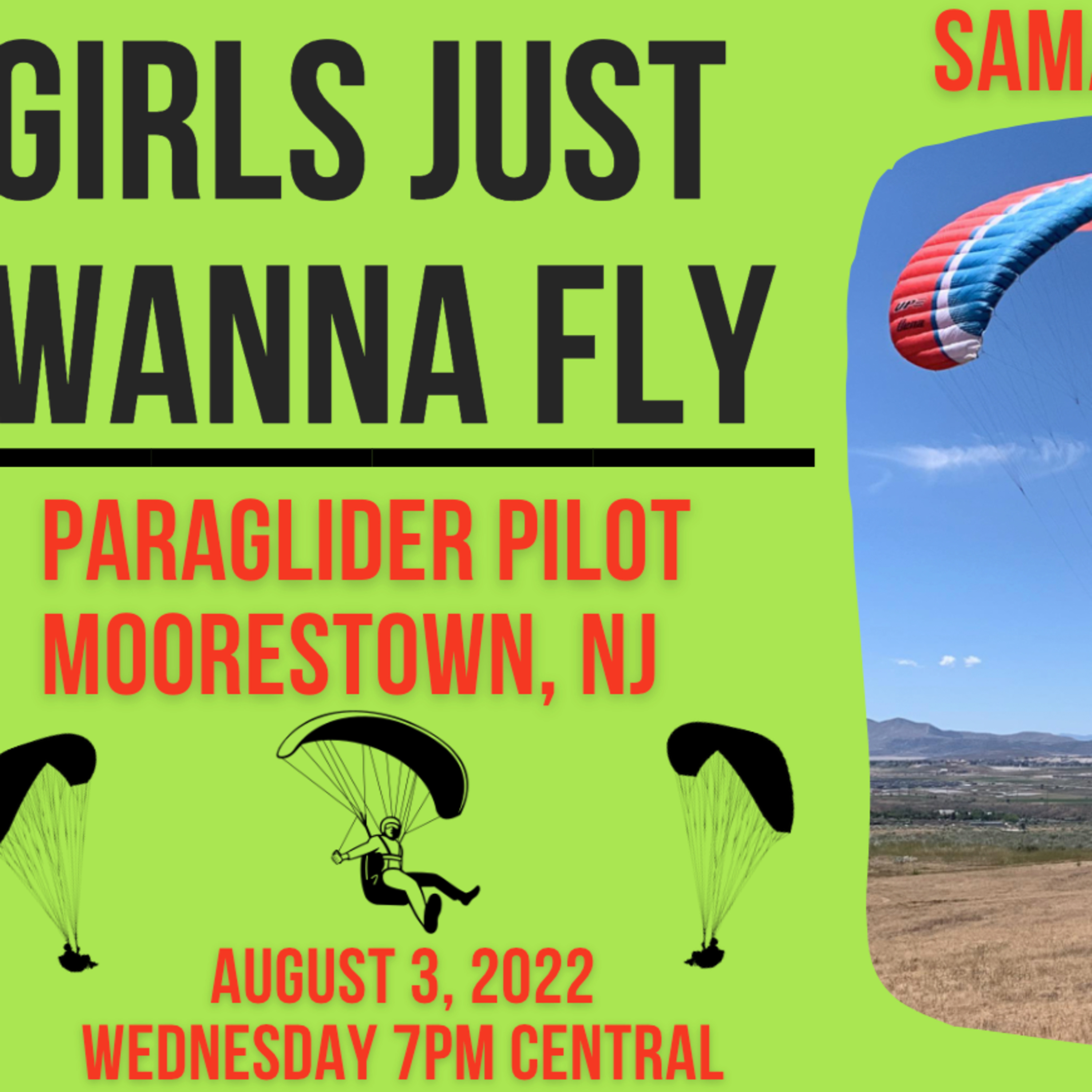 #60 - Let’s meet Paraglider Pilot Samantha Amato from Moorsetown, NJ (Part 1) episode artwork