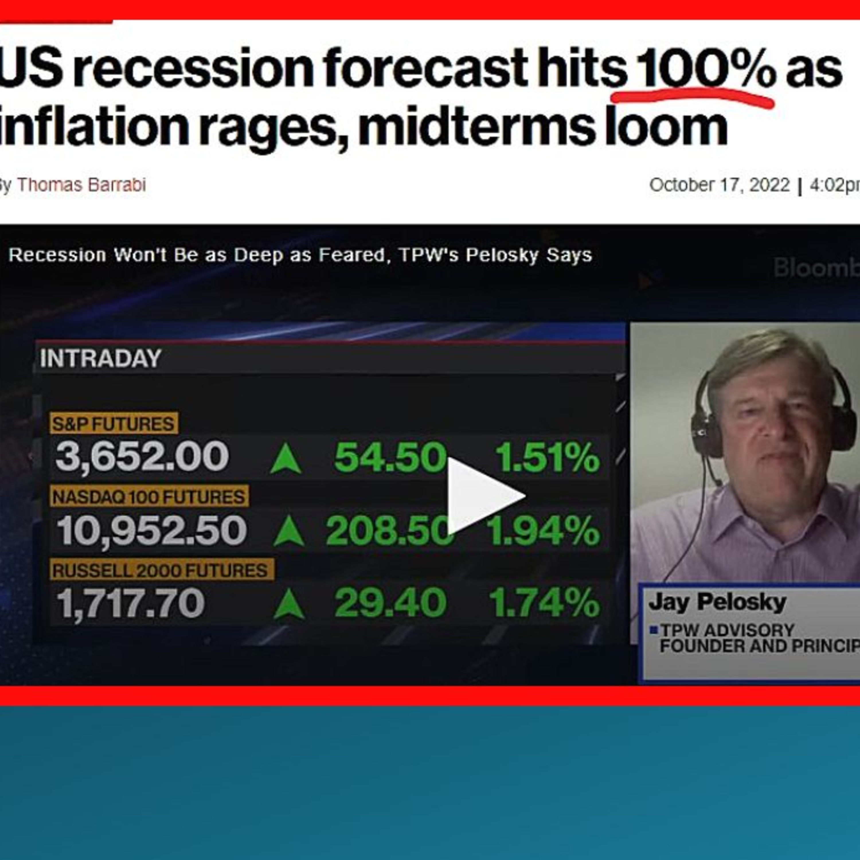 US RECESSION FORECAST HITS 100%... episode artwork