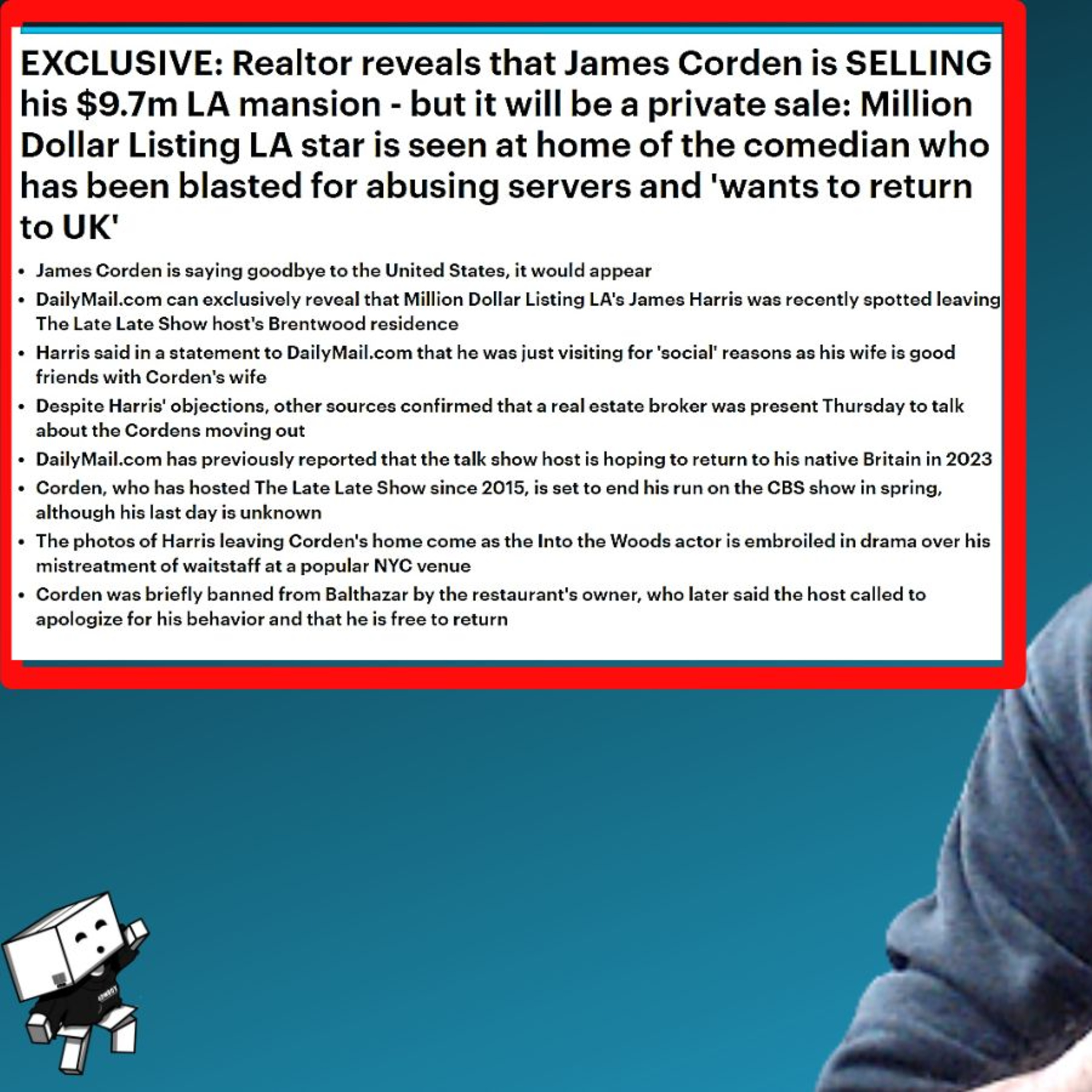 JAMES CORDEN SELLING $10M LA MANSION... episode artwork