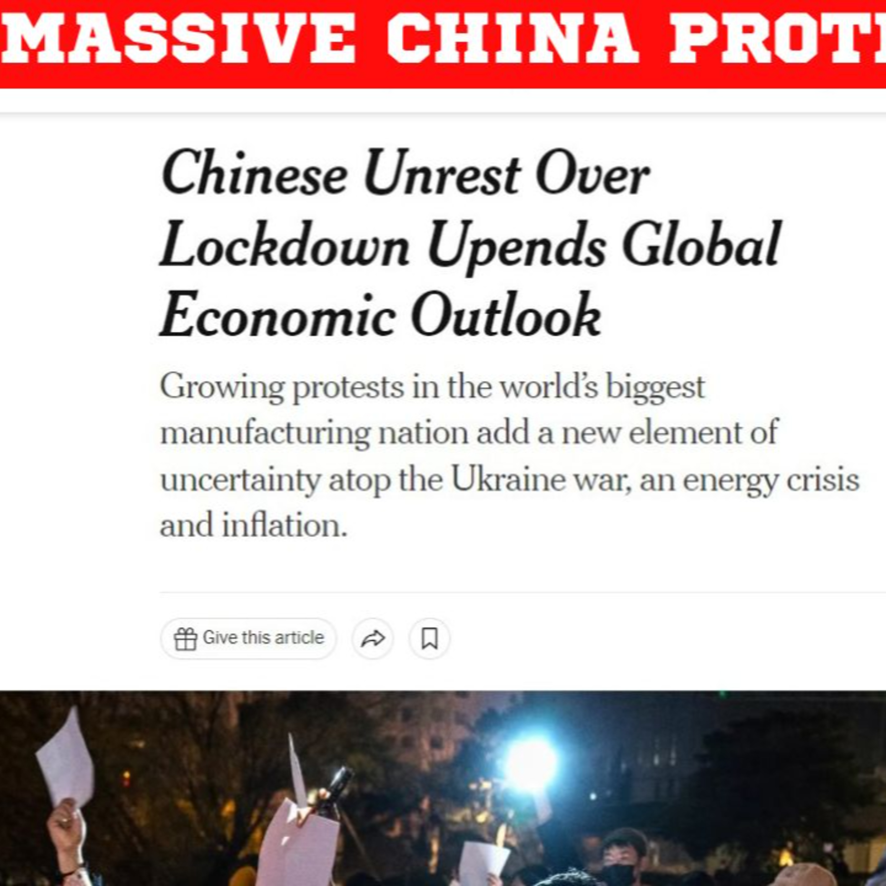 MASSIVE CHINESE PROTESTS OVER LOCKDOWNS episode artwork