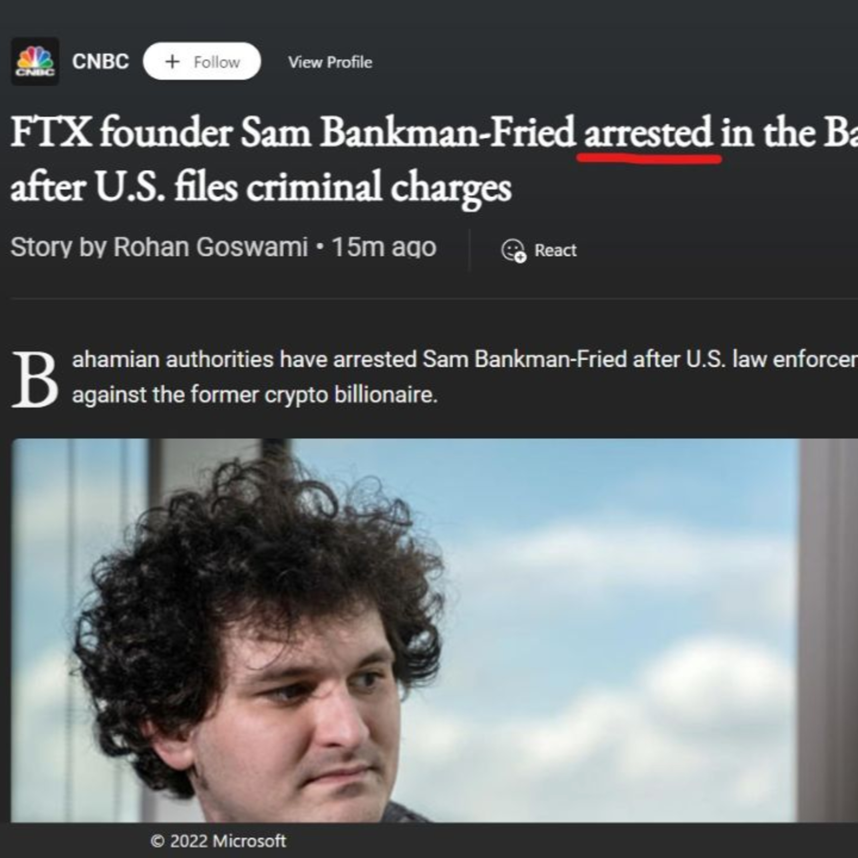 FTX FOUNDER SAM BANKMAN-FRIED ARRESTED IN BAHAMAS episode artwork