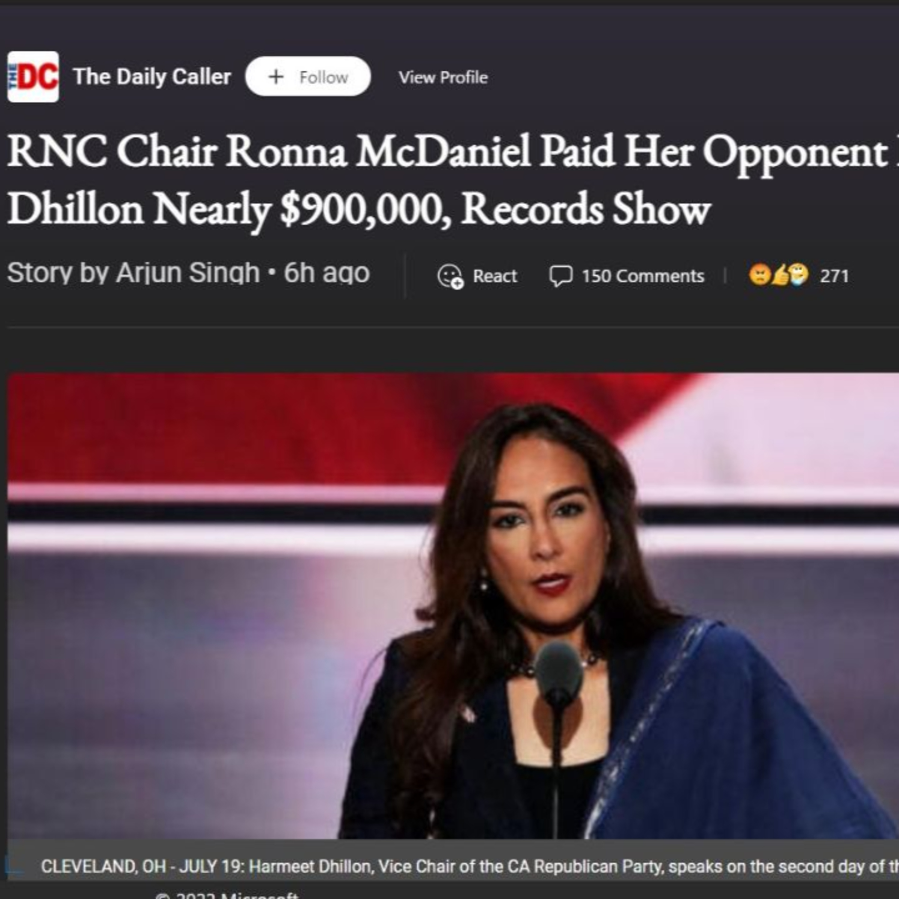 RNC CHAIR RONNA MCDANIEL PAID $900,000 TO HER OPPONENT HARMEET DHILLON episode artwork