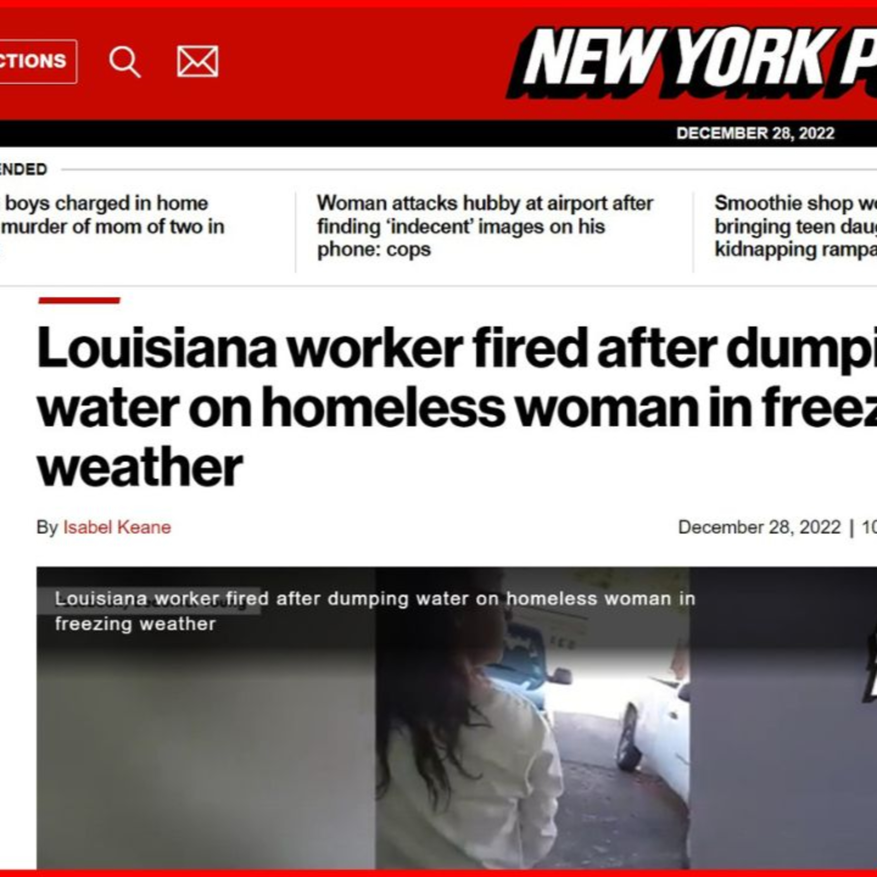 LOUISIANA WORKER FIRED OVER DUMPING FREEZING WATER ON HOMELESS episode artwork