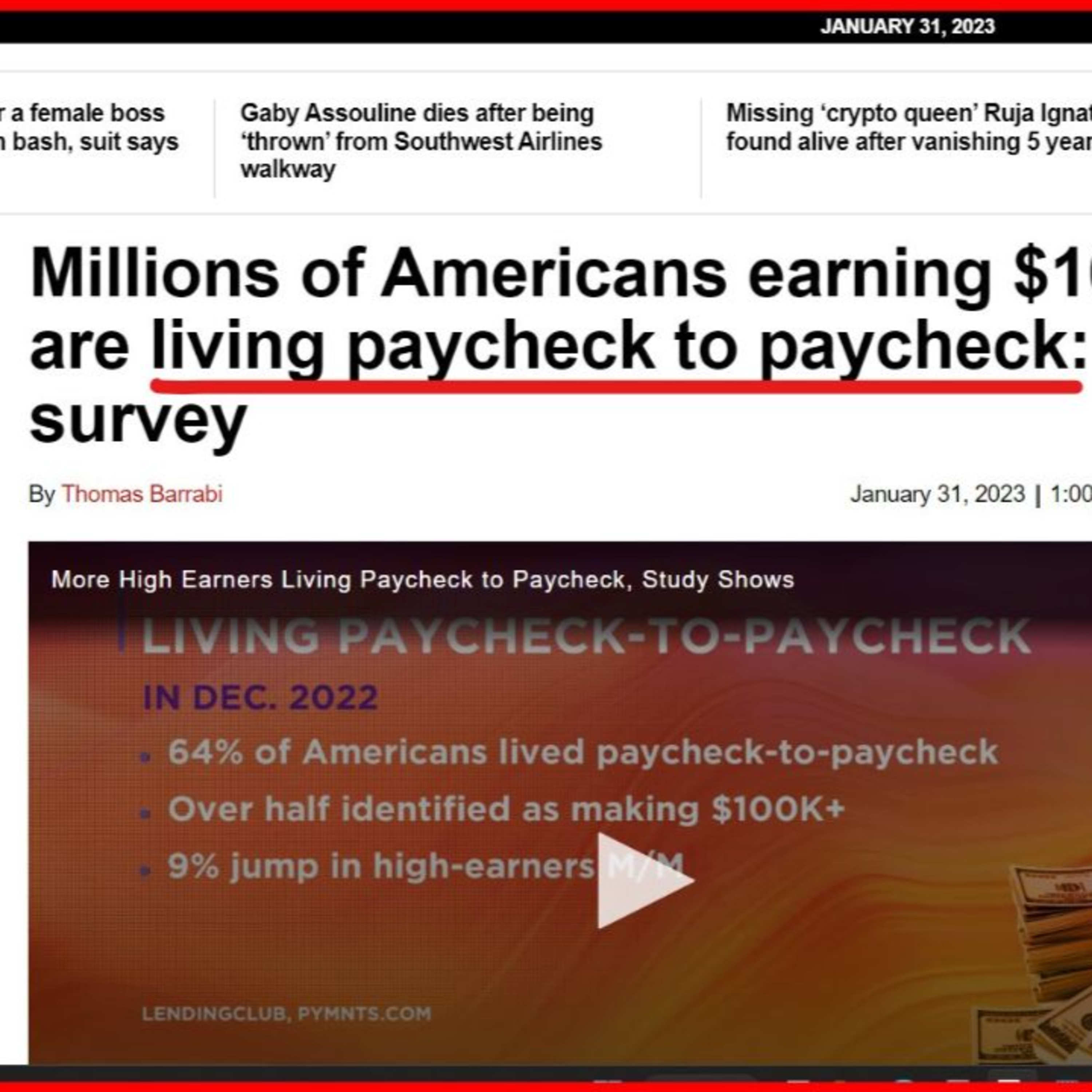 Millions Of People Making $100K Are Living Paycheck To Paycheck episode artwork