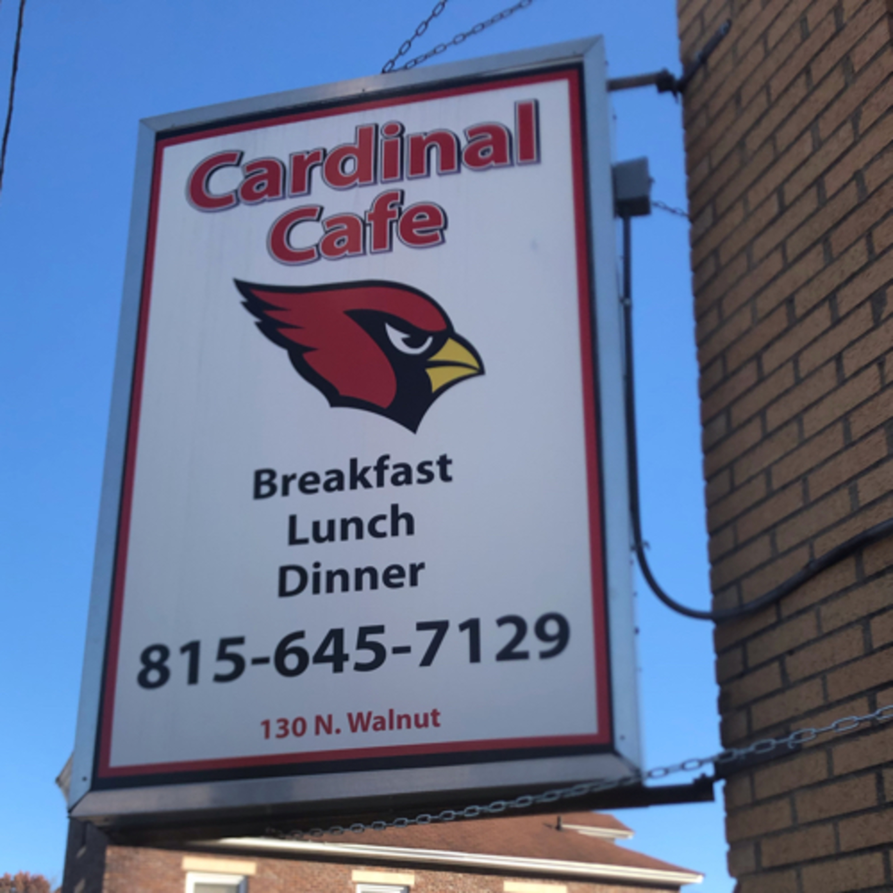 Cardinal café in Stillman Valley Illinois off Route 72