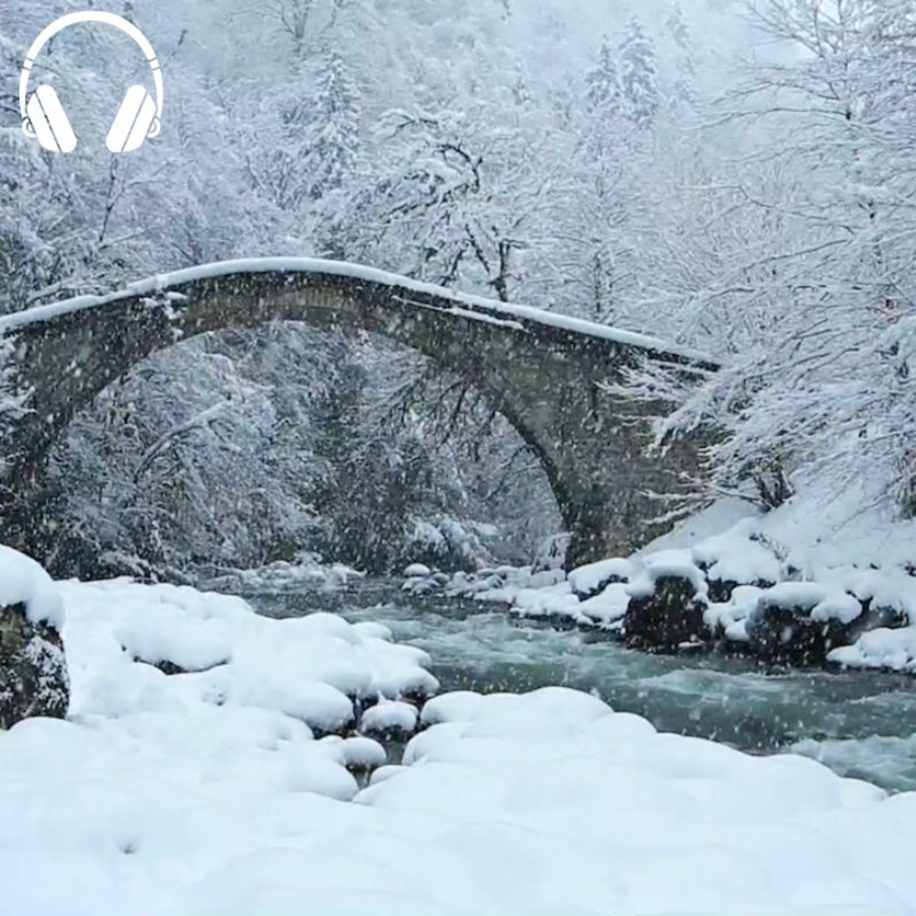Snowstorm & Icy Cold River Sounds | Falling Snow & Polar Wind in the Forest | Relaxing Sounds of Winter: White Noise for Babies