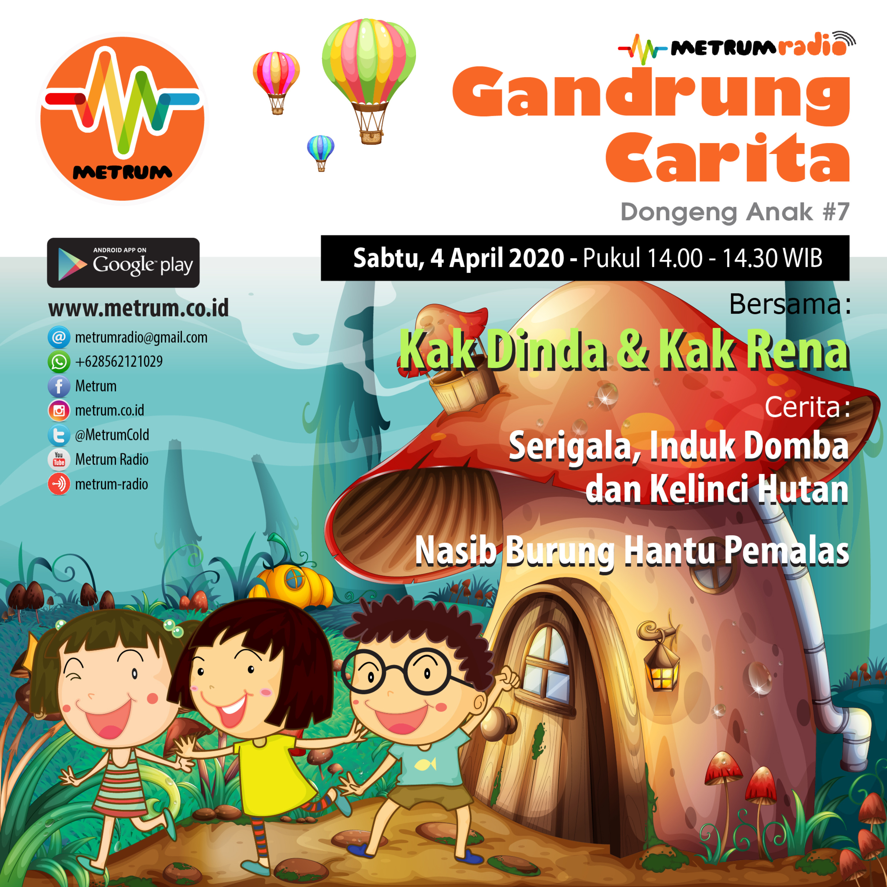 Program "Gandrung Carita" (Dongeng Anak, Oleh Anak, Untuk Anak) #7: Serigala, Induk Domba dan Kelinci Hutan