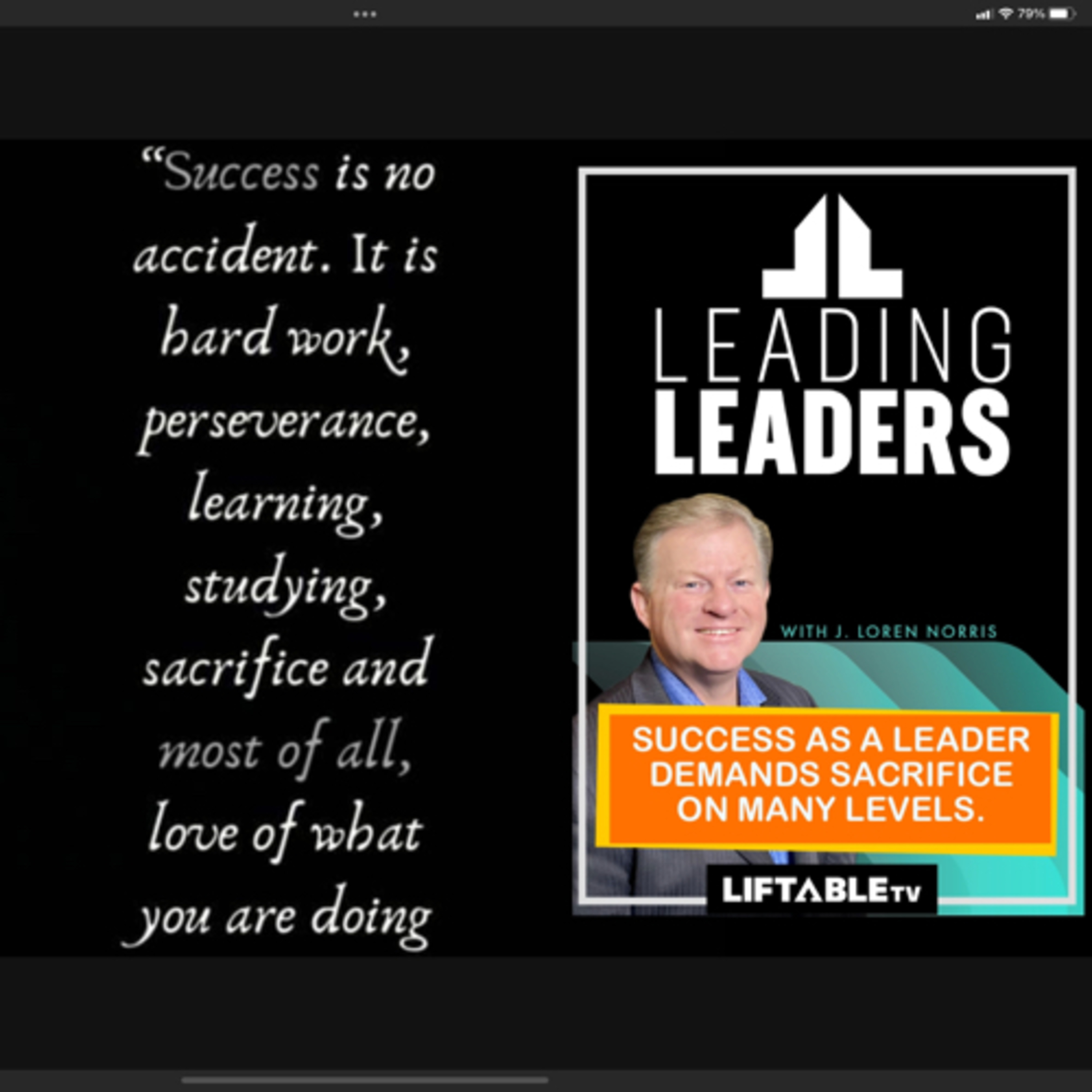 SUCCESS AS A LEADER DEMANDS SACRIFICE ON MANY LEVELS. episode artwork