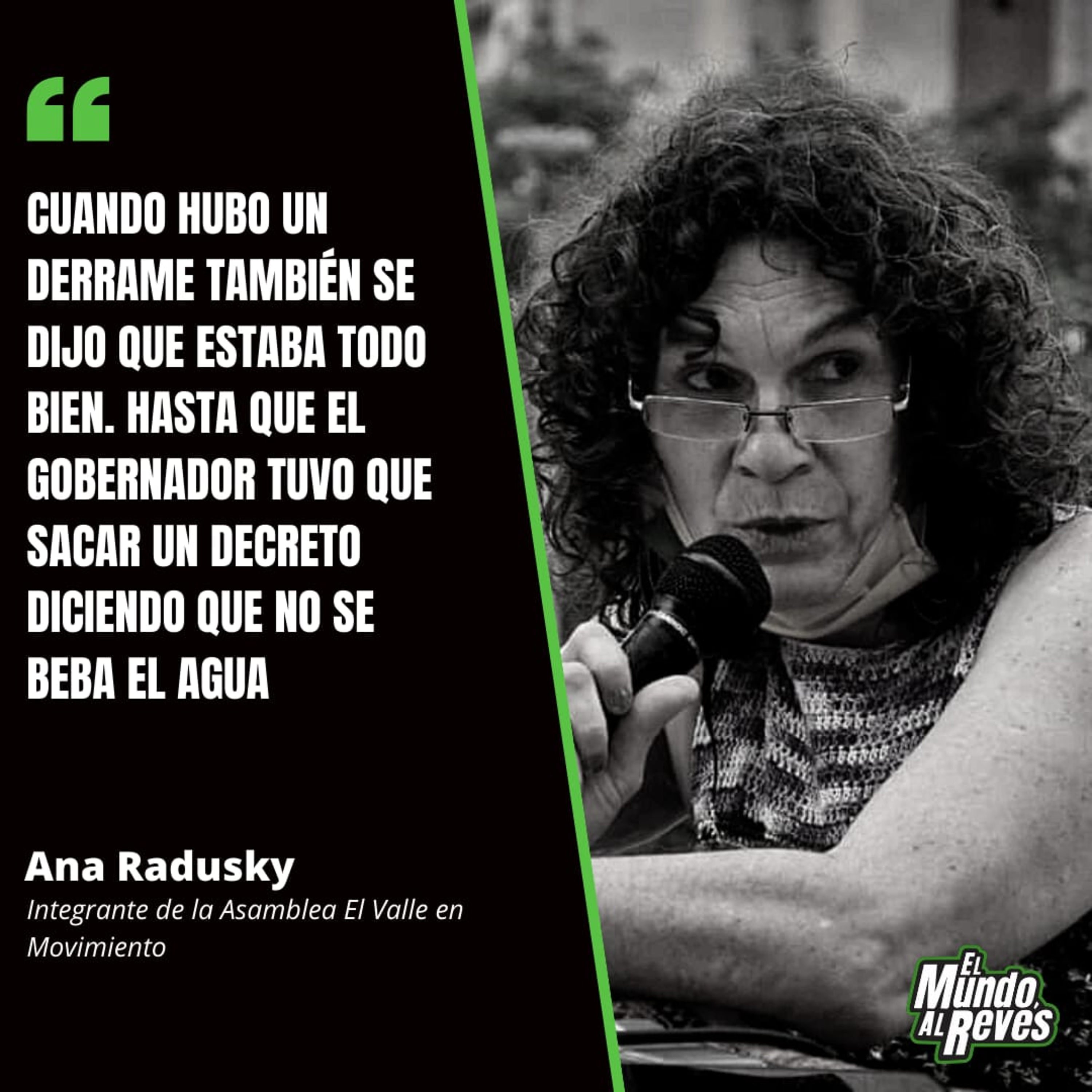 "Cuando hubo un derrame también se dijo que estaba todo bien. Hasta que el gobernador tuvo que sacar un decreto diciendo que no se beba el aguas" - Entrevista a Ana Radusky  episode artwork