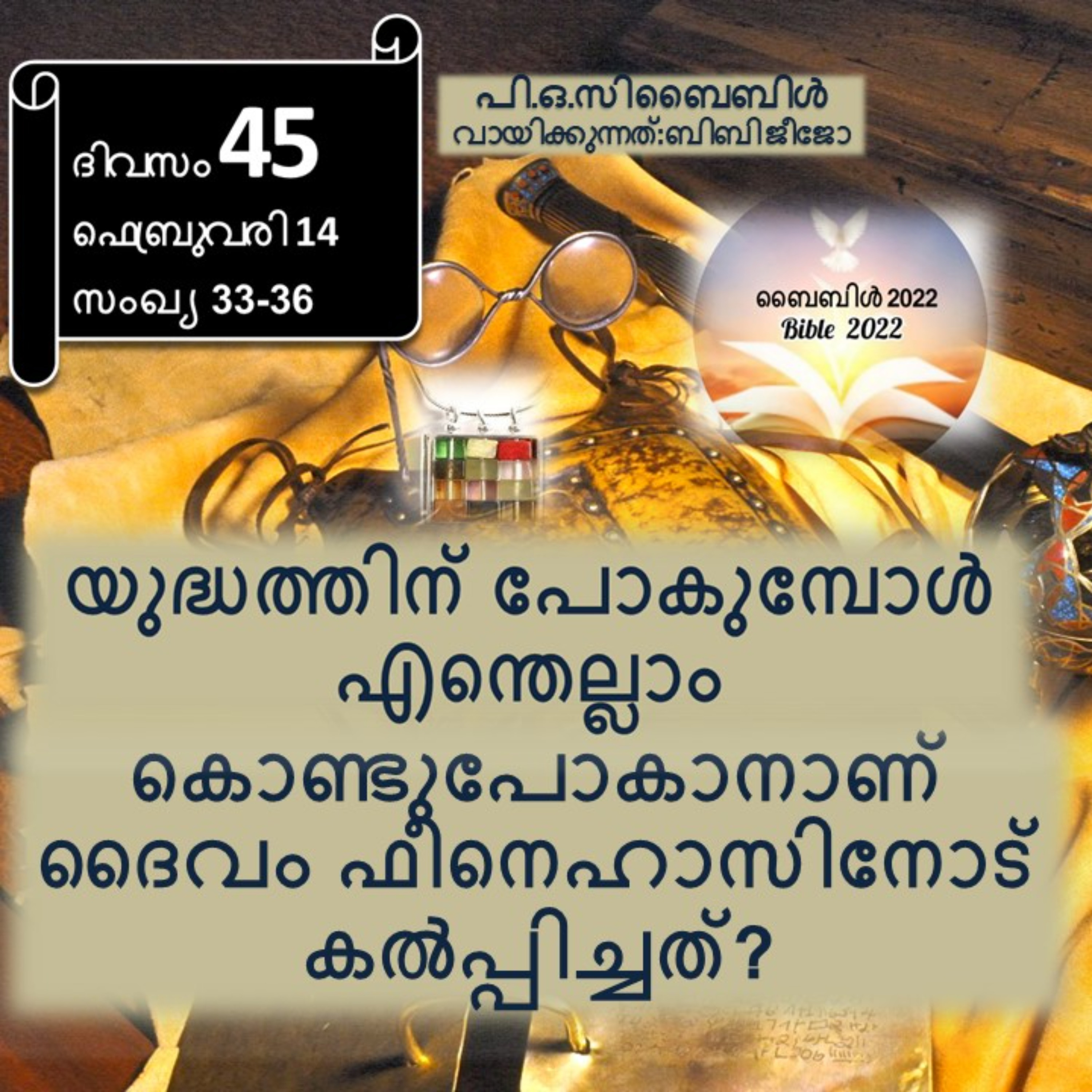 ദിവസം 45 സംഖ്യ 33-36 ഫെബ്രുവരി 14 ബൈബിൾ 2022 Day 45 Numbers 33-36 February 14 Bible 2022 episode artwork