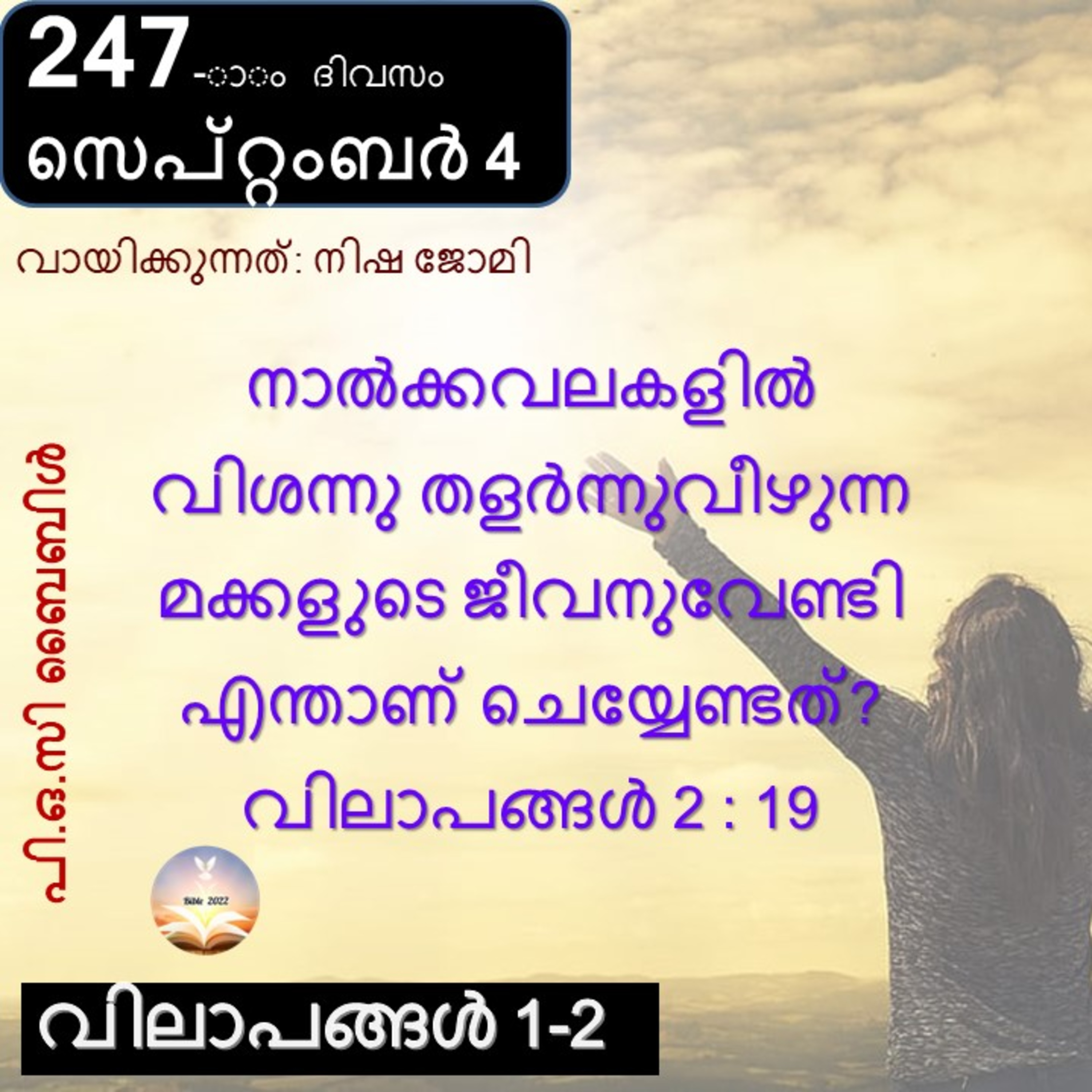 247-ാം ദിവസം വിലാപങ്ങൾ 1-2 സെപ്റ്റംബർ 4 ബൈബിൾ 2022 Day 247 Lamentations 1-2 September 4 Bible 2022 episode artwork