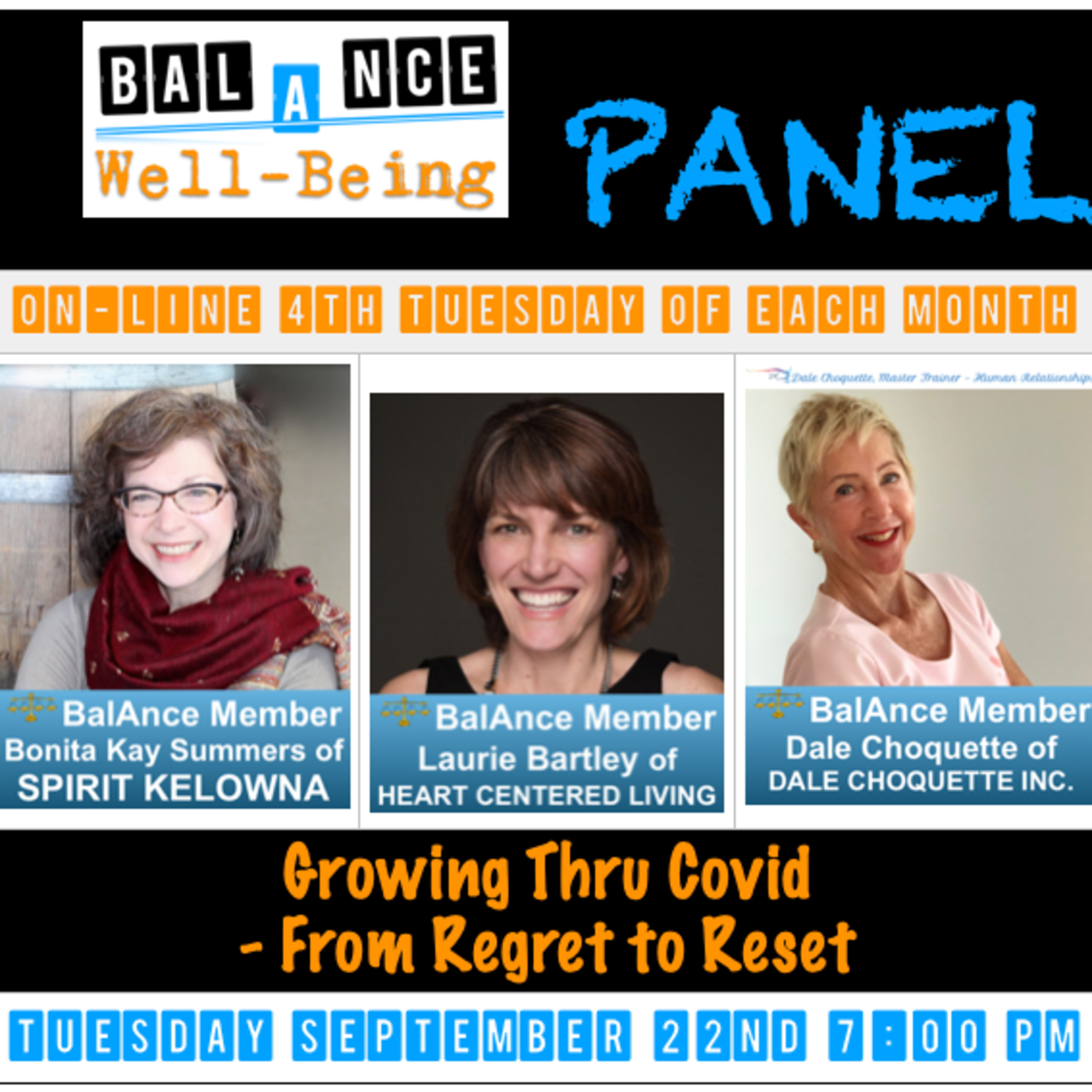 BalAnce Well-Being PANEL "Growing Thru COVID - From Regret to Reset"   episode artwork