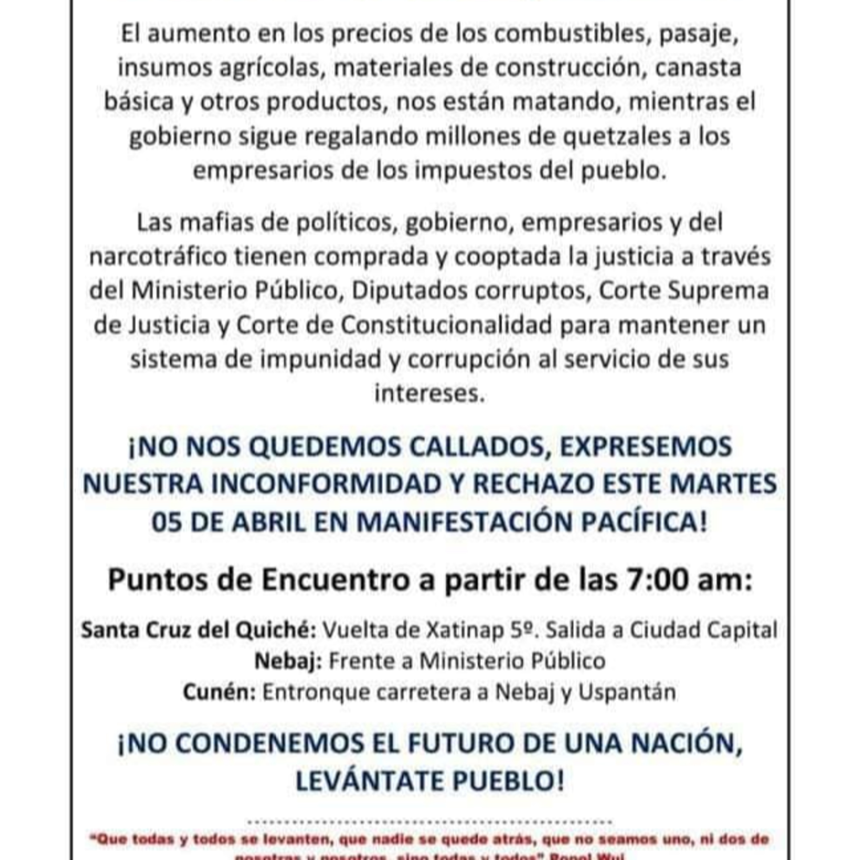 Asamblea multisectorial de Quiché, anuncia manifestación. episode artwork
