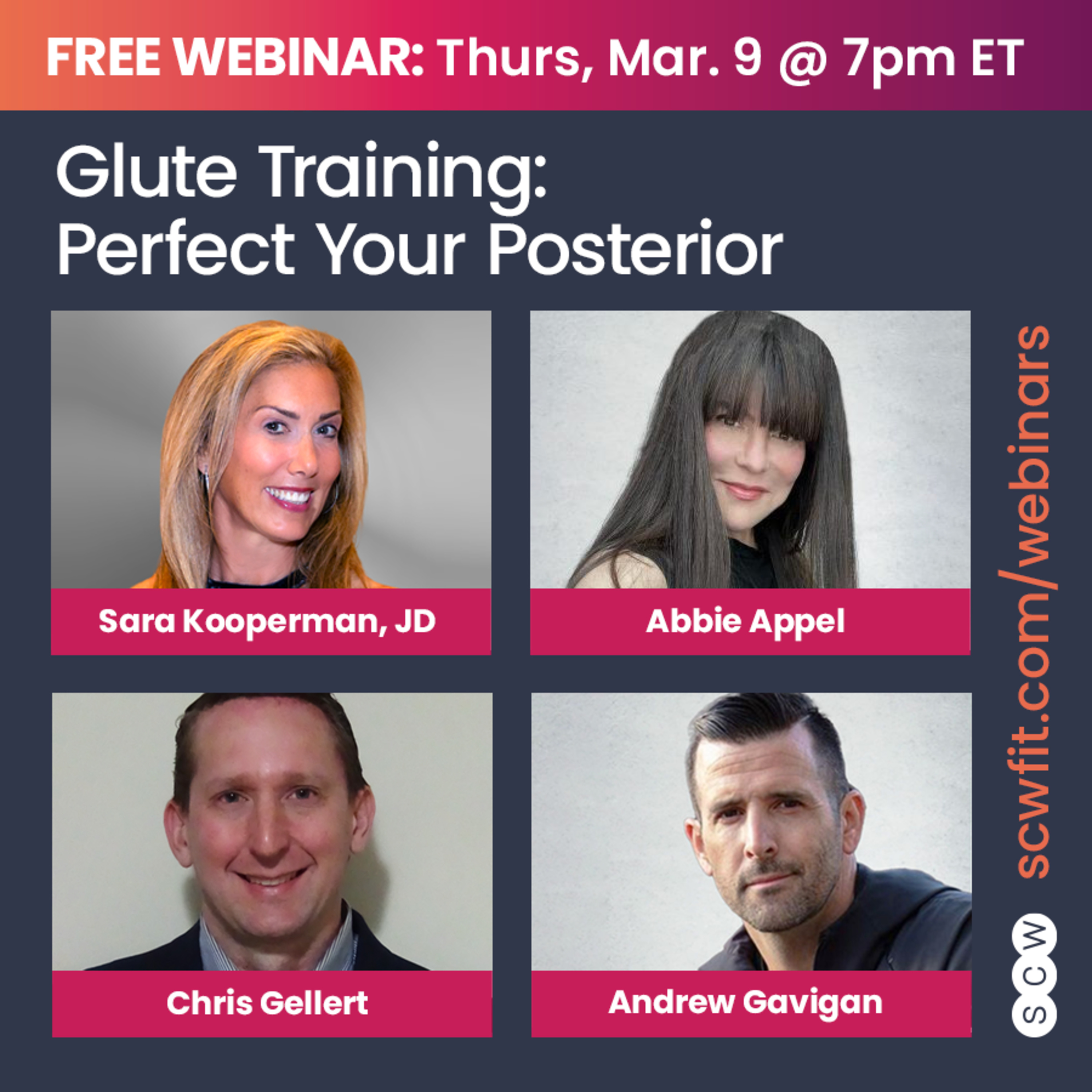 GLUTE TRAINING: PERFECT YOUR POSTERIOR with Sara Kooperman, JD, Abbie Appel & Andrew Gavigan episode artwork