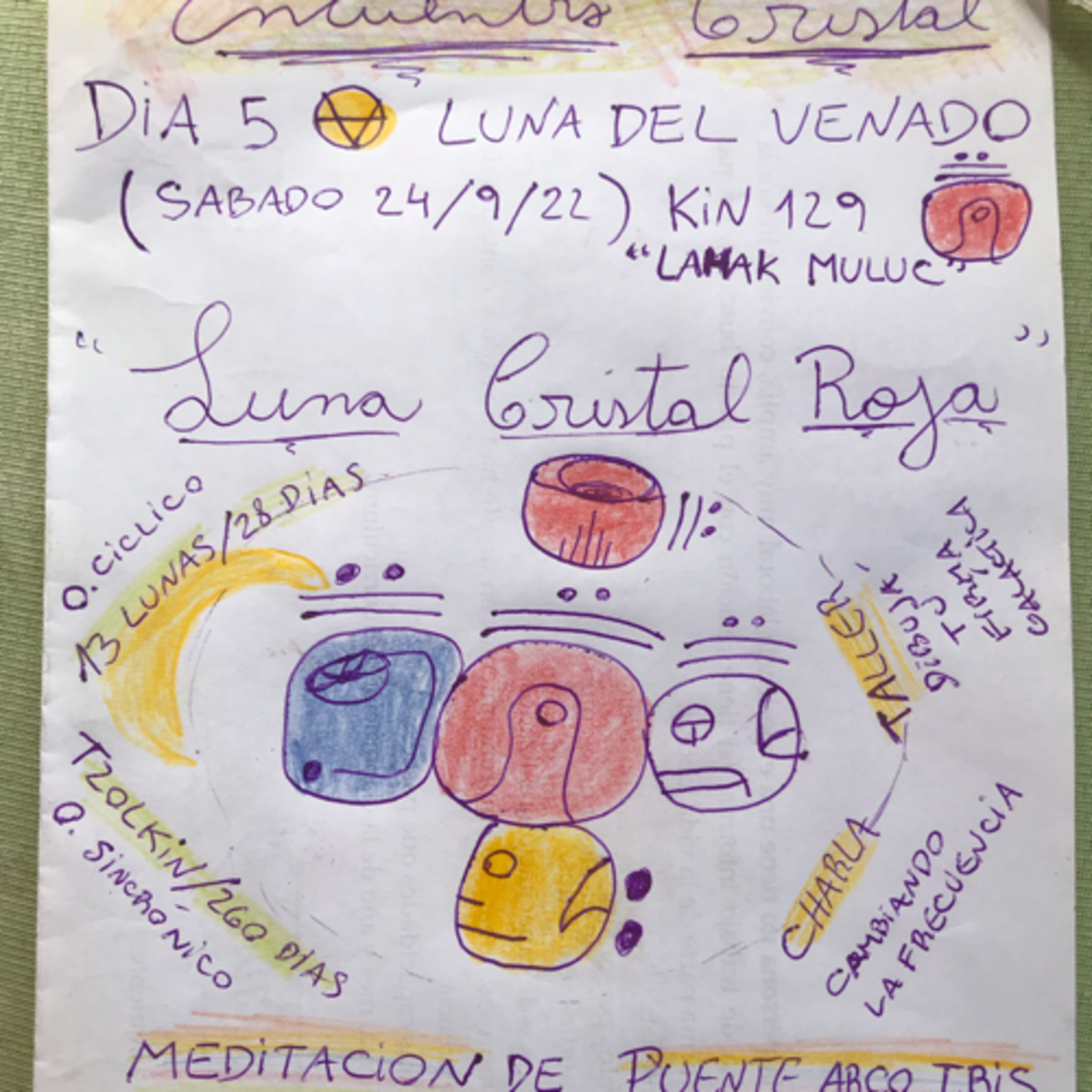 Sincronario 13 lunas y Módulo Armónico.Ley del Tiempo Dia a Dia