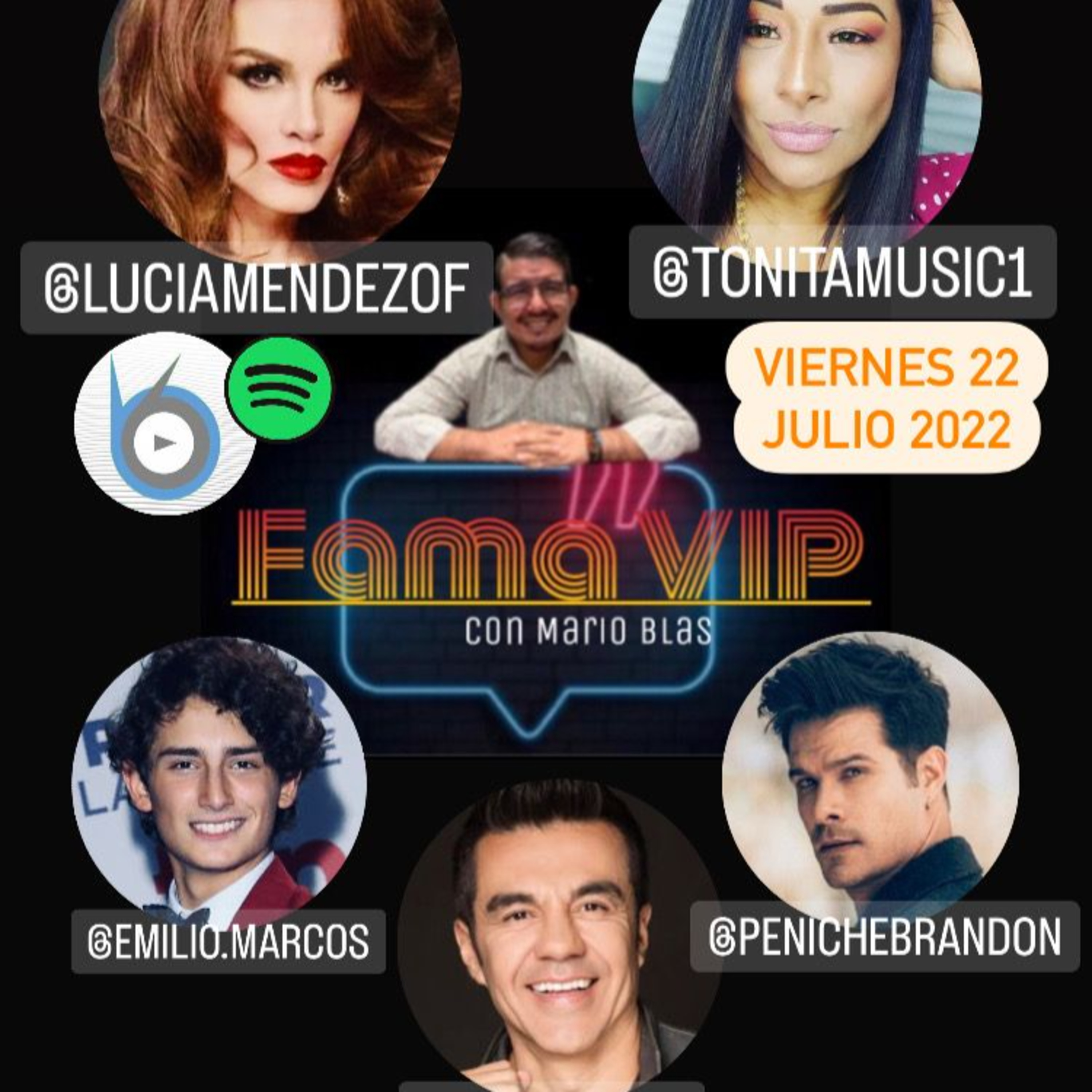 Fama VIP 22 Julio 2022 Toña Emilio Osorio Adrián Uribe Brandon Peniche Lucia Medez  episode artwork