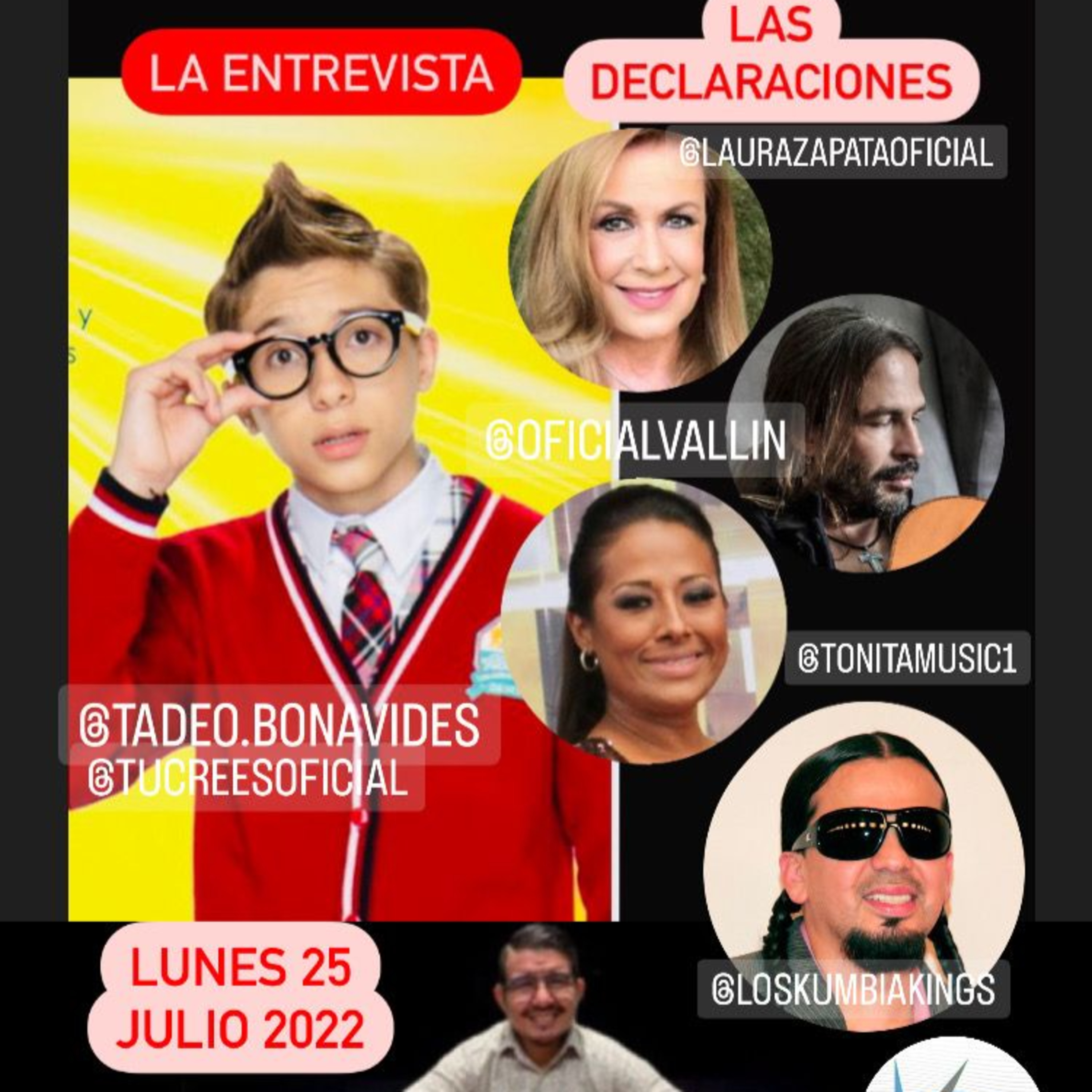 Fama VIP 25 Julio 2022 Tadeo Benavides Laura Zapata Toña Sergio Vallin Mana Kumbia Kings  episode artwork