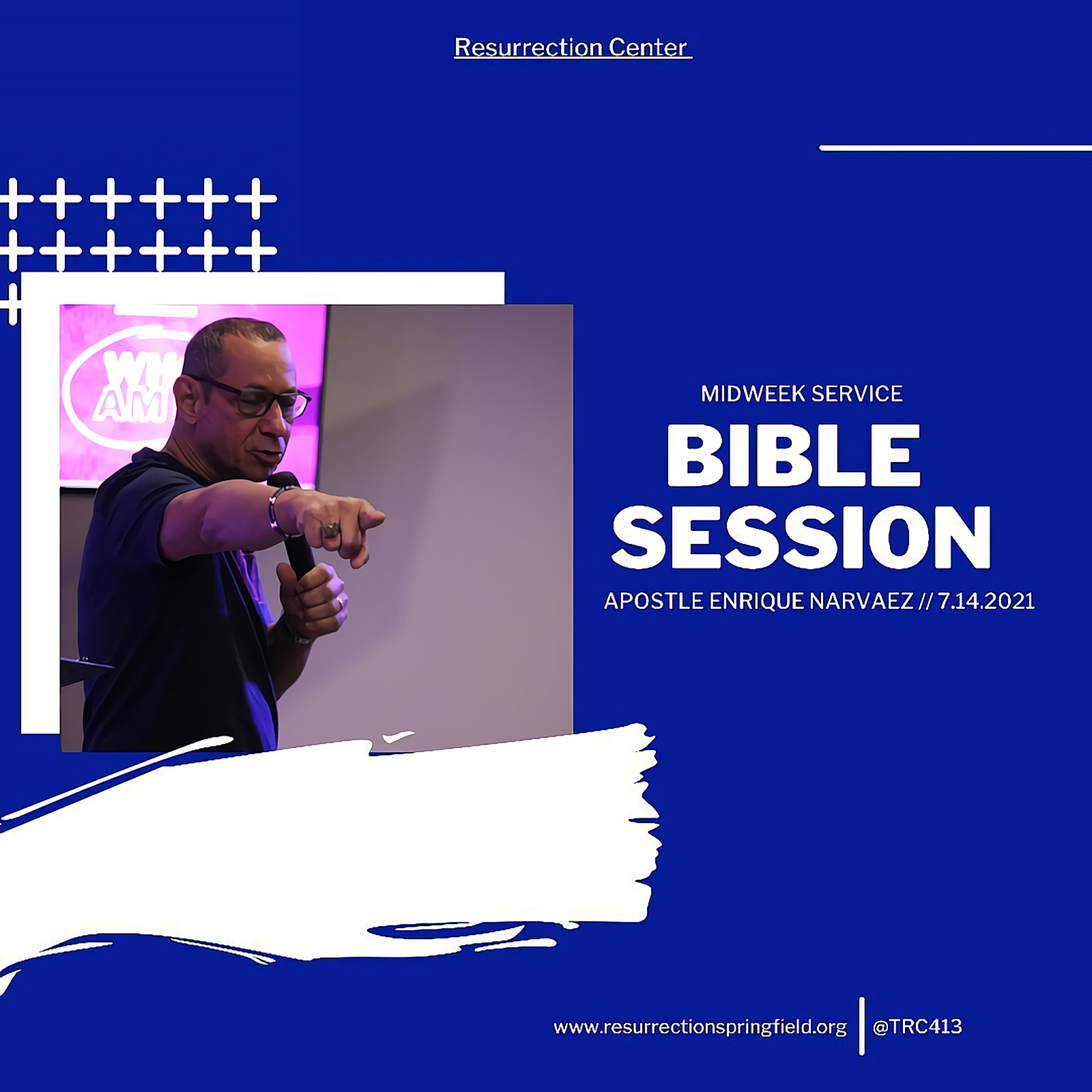 Apostle Enrique Narvaez at Wednesday Service at the Resurrection Center on July 14, 2021