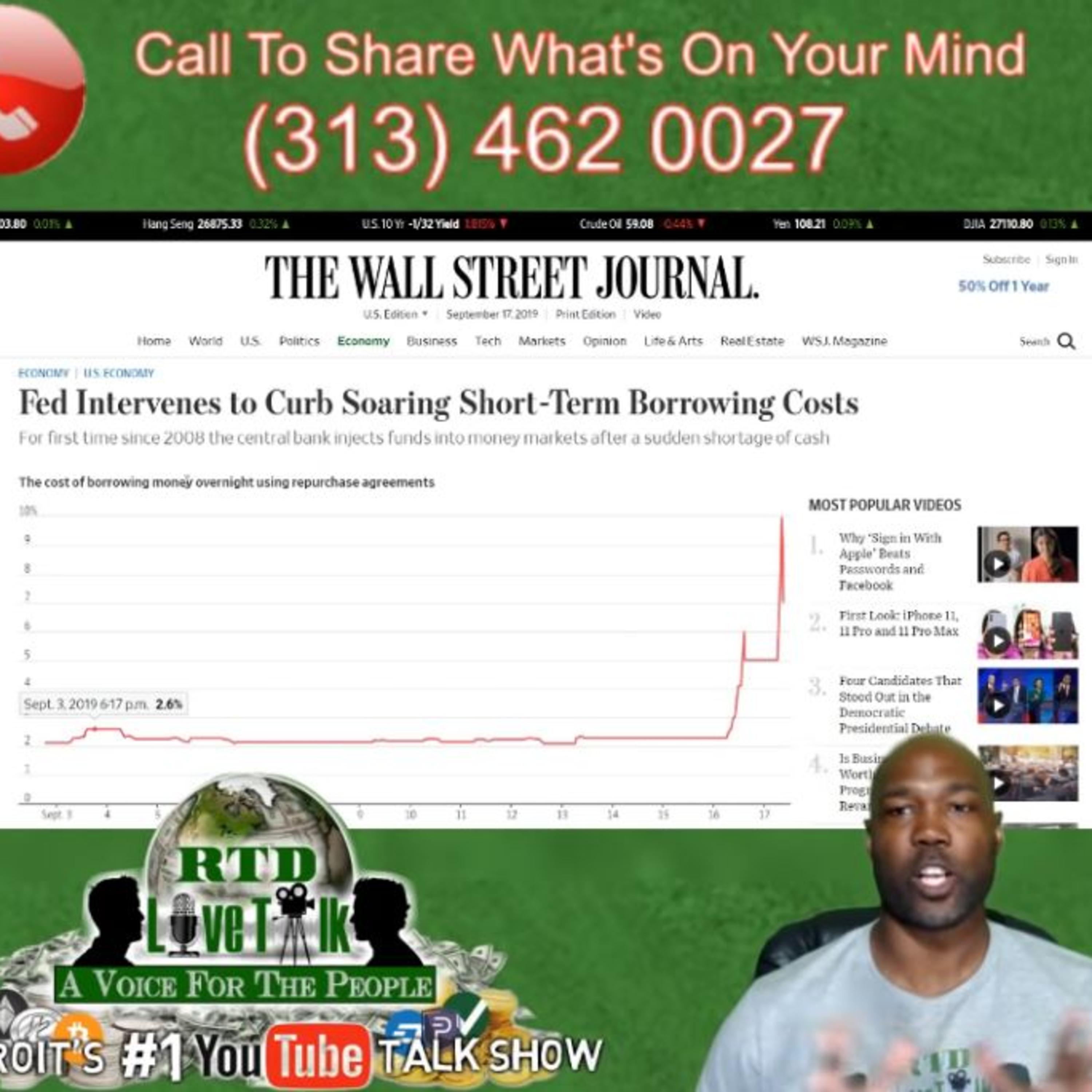 "Fed Intervention, Saudi Oil Attack & Auto Manufacturing Slowdown - RTD Live Talk w/ Mike episode artwork