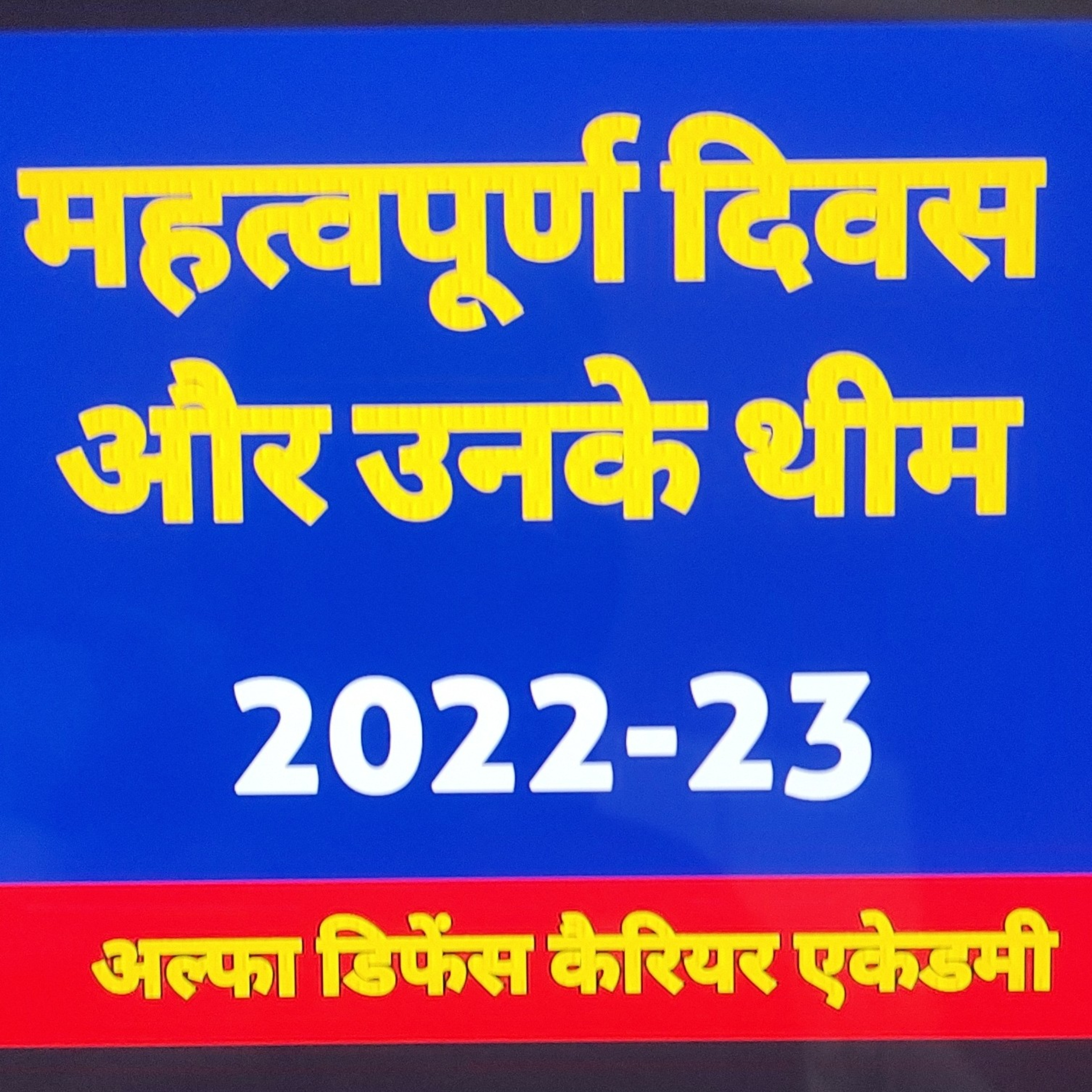  CA - महत्वपूर्ण दिवस वर्ष (2022-23) एवं उनके थीम episode artwork