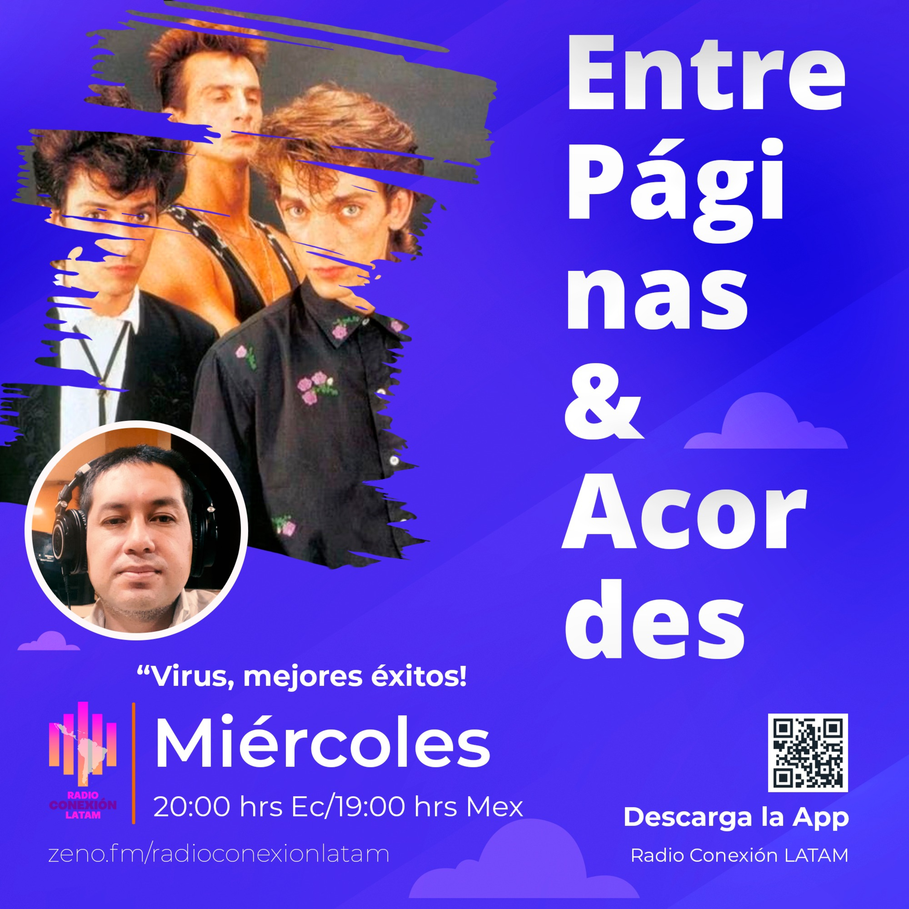 𝗘𝗡𝗧𝗥𝗘 𝗣𝗔𝗚𝗜𝗡𝗔𝗦 𝗬 𝗔𝗖𝗢𝗥𝗗𝗘𝗦 con el especial de la banda Virus, y sus mejores éxitos! episode artwork