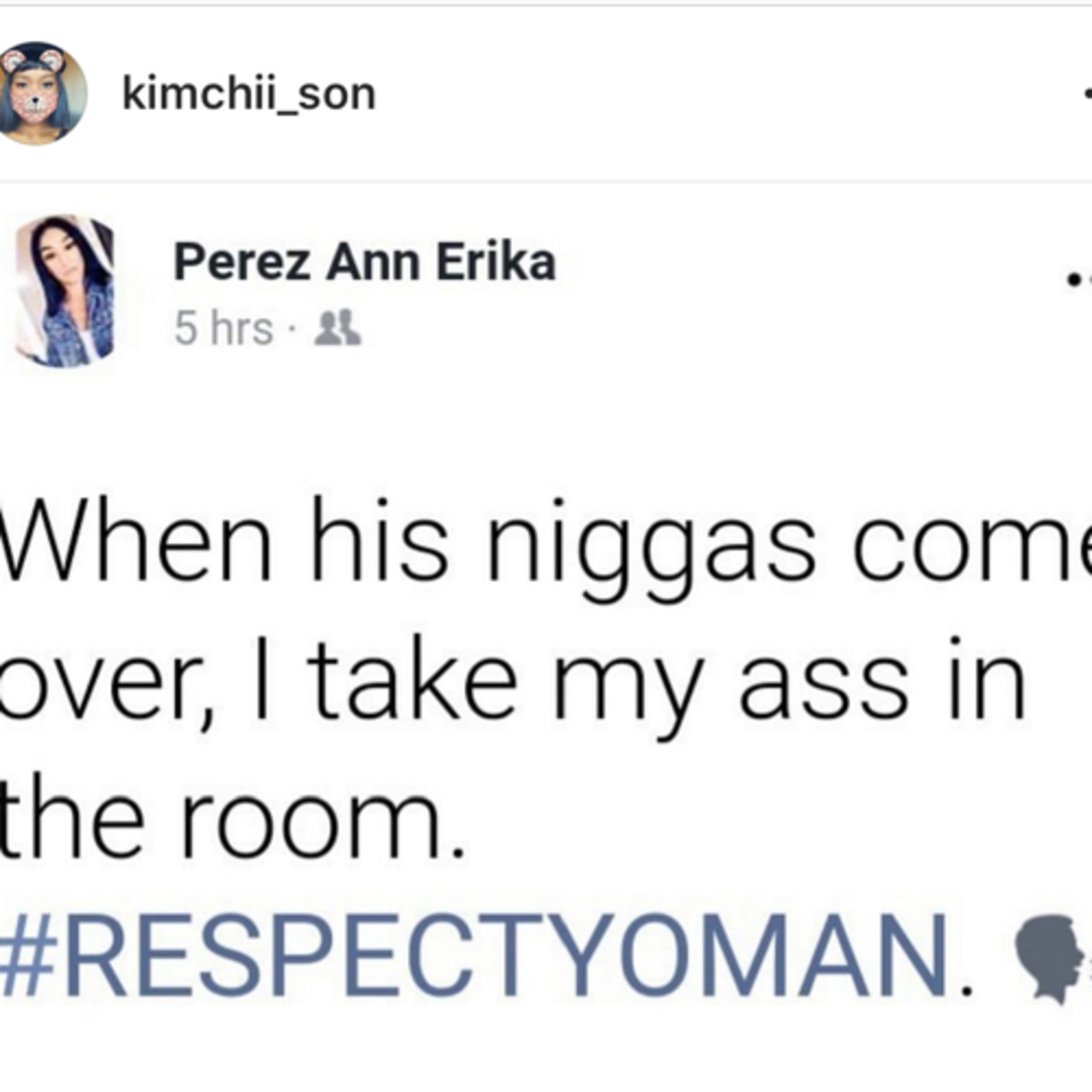 Respect yo man