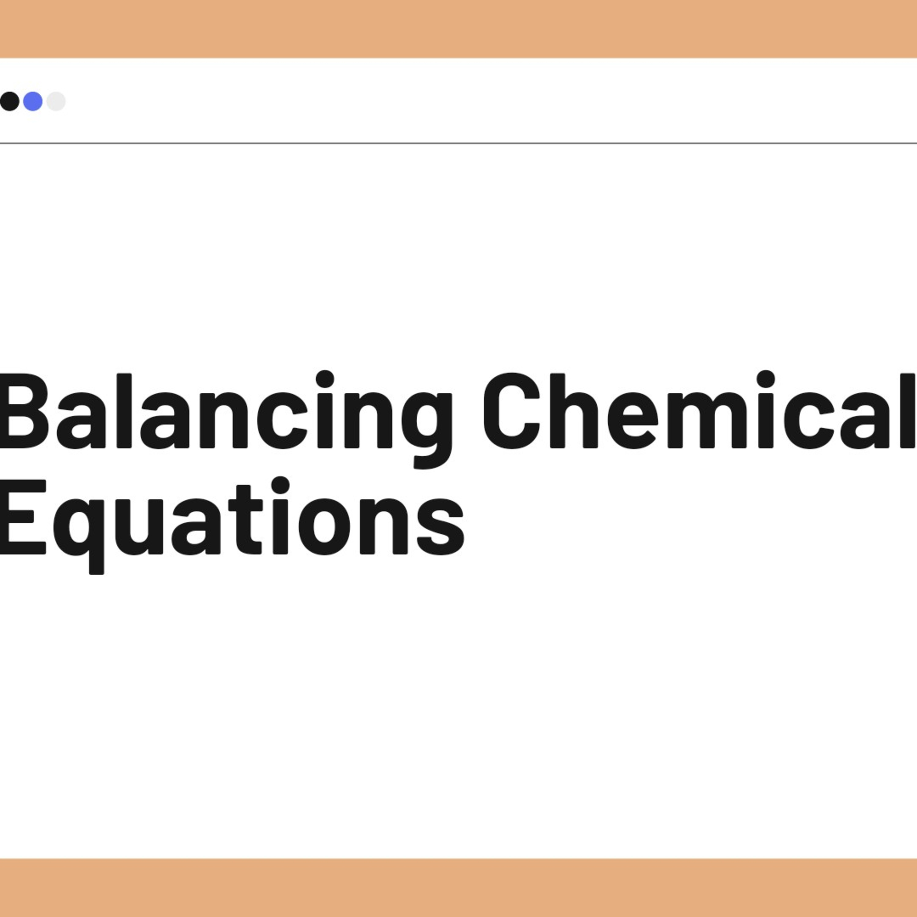 Balancing Chemical Equations episode artwork
