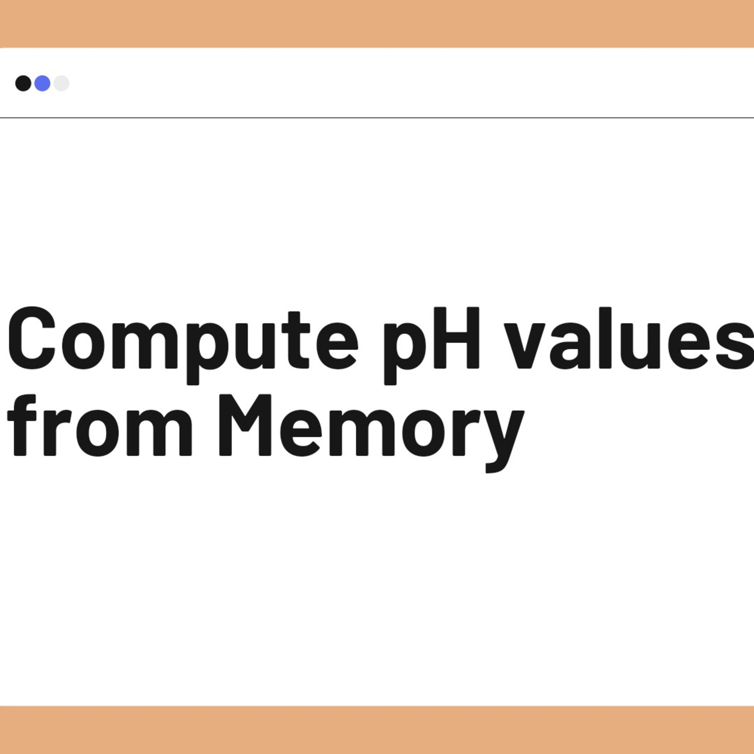 Calculate the pH from Memory. episode artwork