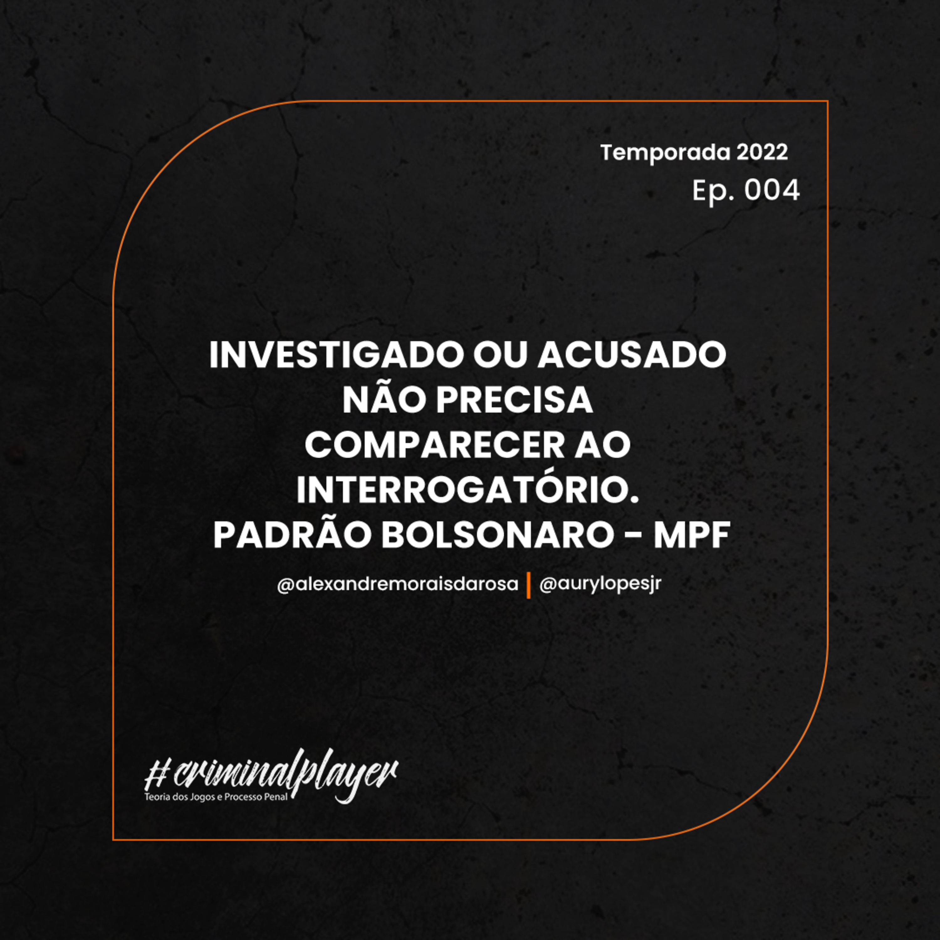 CRIMINAL PLAYER #267 | INVESTIGADO OU ACUSADO NÃO PRECISA COMPARECER AO INTERROGATÓRIO. PADRÃO BOLSONARO - MPF episode artwork