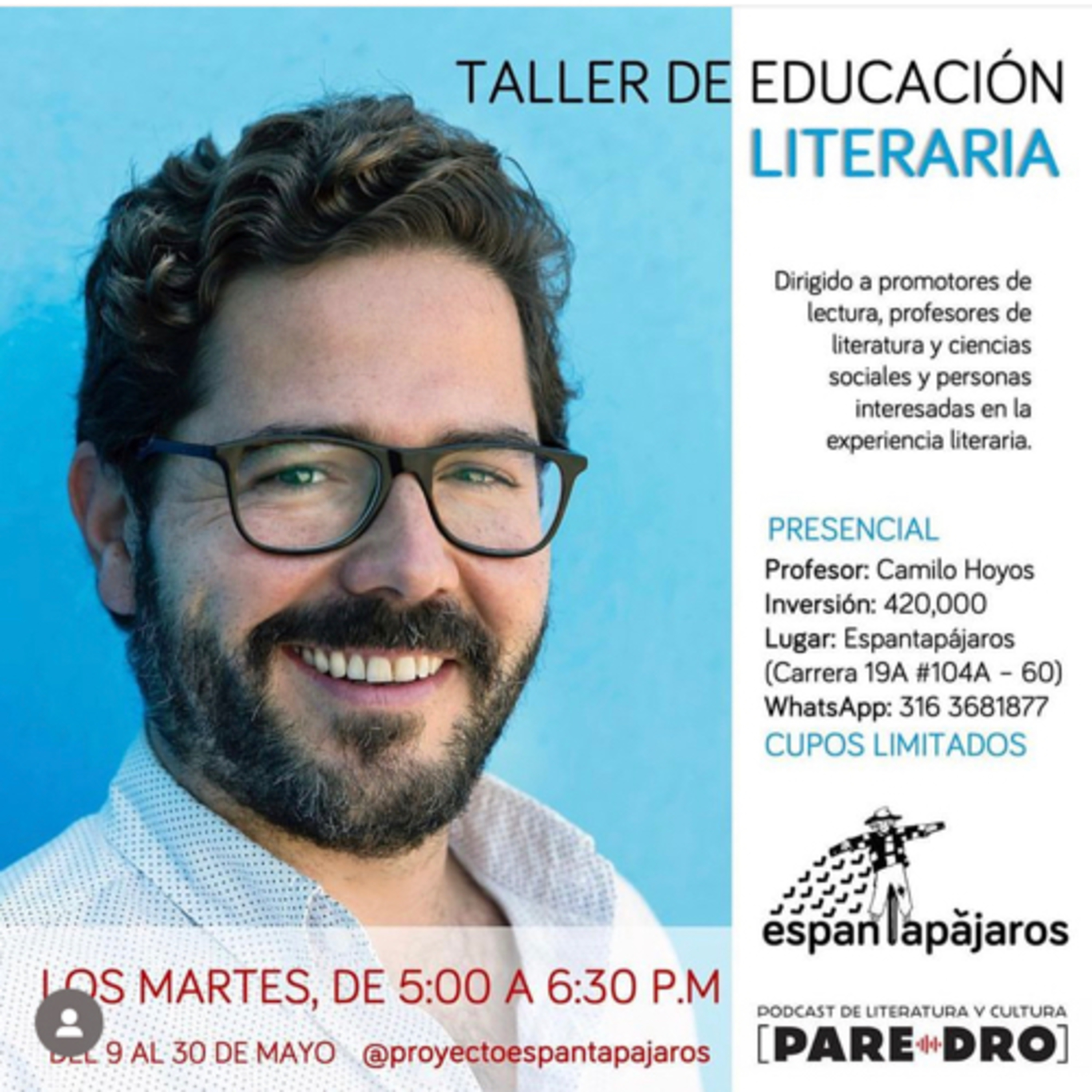 Invitación al Taller de educación literaria, Proyecto Espantapájaros y Paredro Podcast  episode artwork