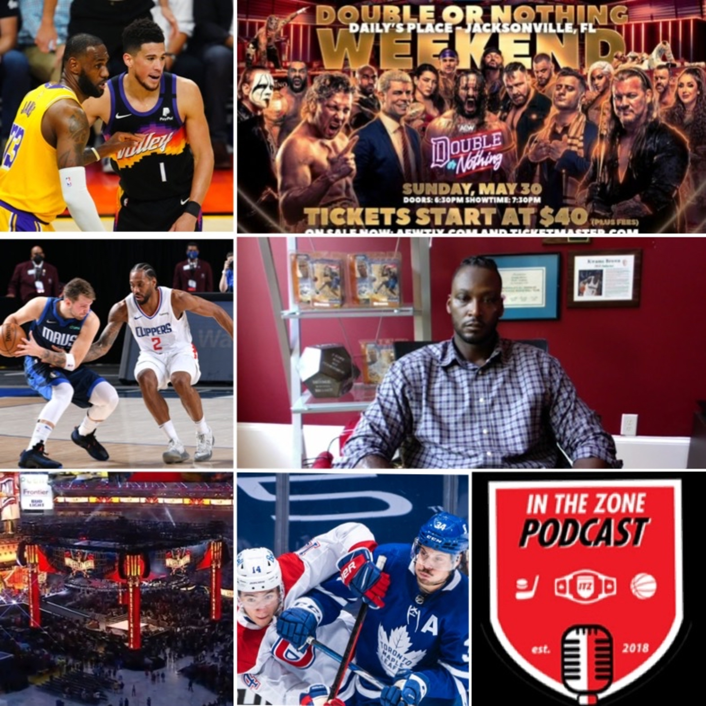 Episode 132 - Kwame Brown Fires Back, Stanley Cup Playoffs, NBA Results, WWE Back on Tour, AEW DON episode artwork