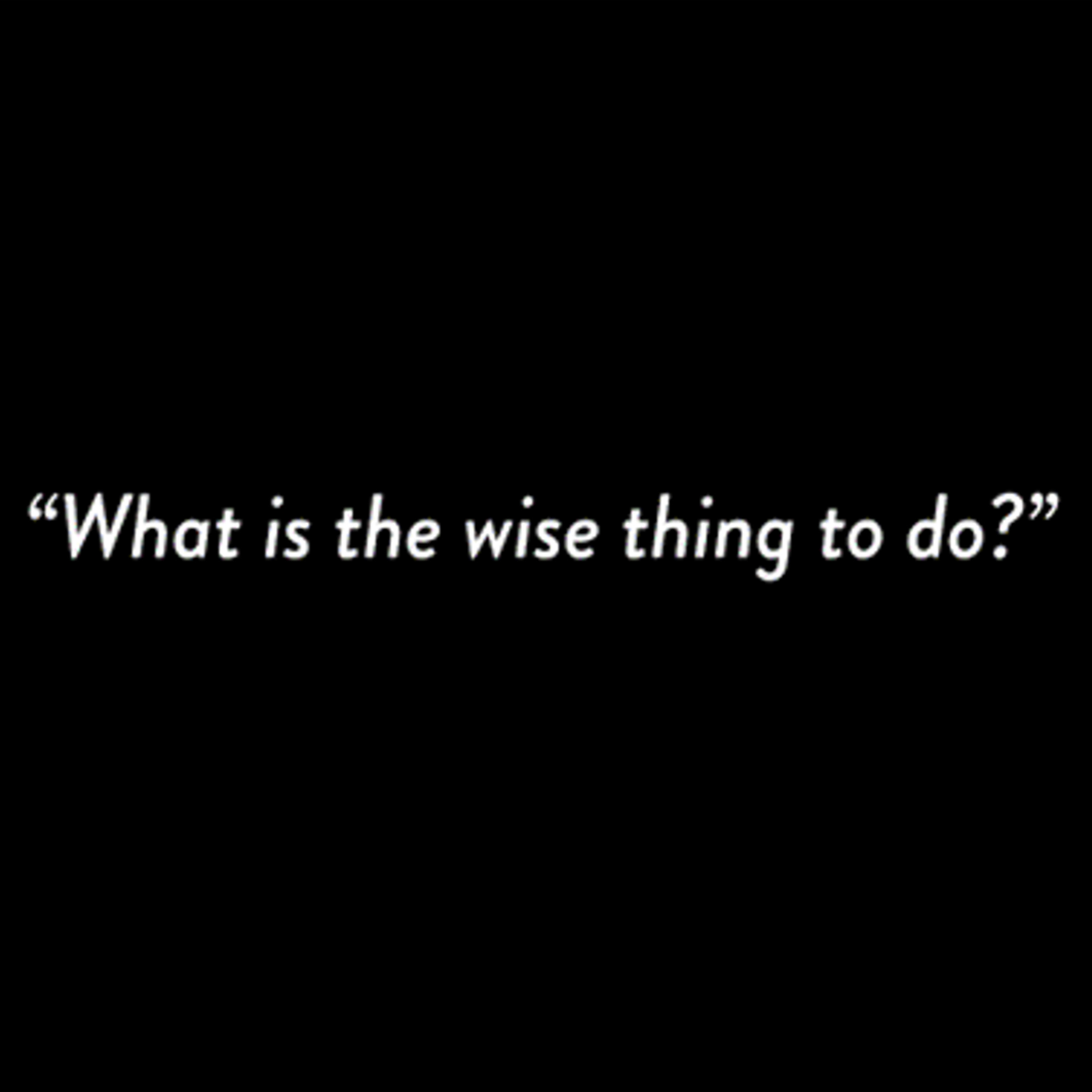 What Is The Wise Thing To Do episode artwork