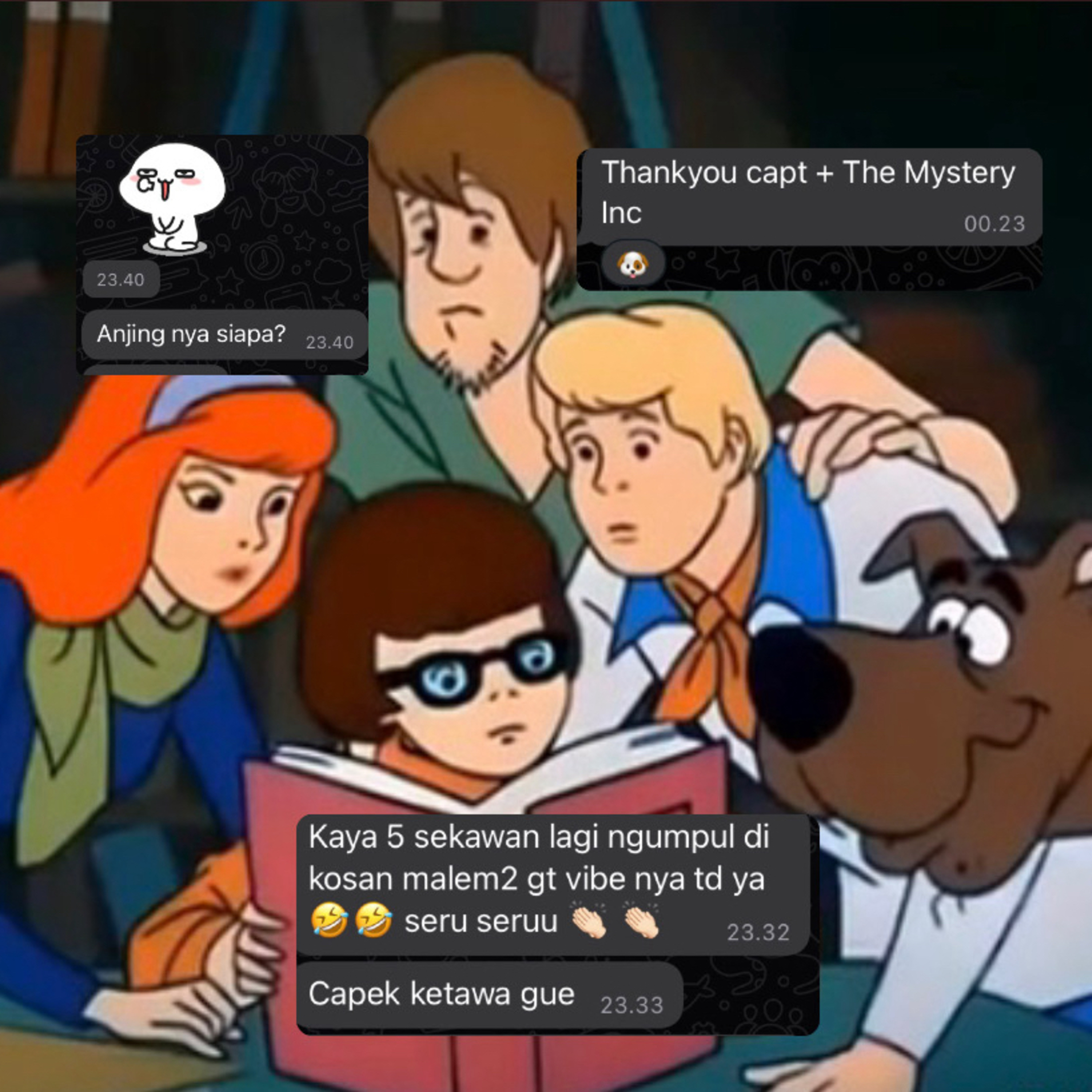 day 501. kunto aji mix / vn: 1st in 2024 / SCOOBY TAHU + THE MISTERY INC. "200 malam mencari ayang" episode artwork