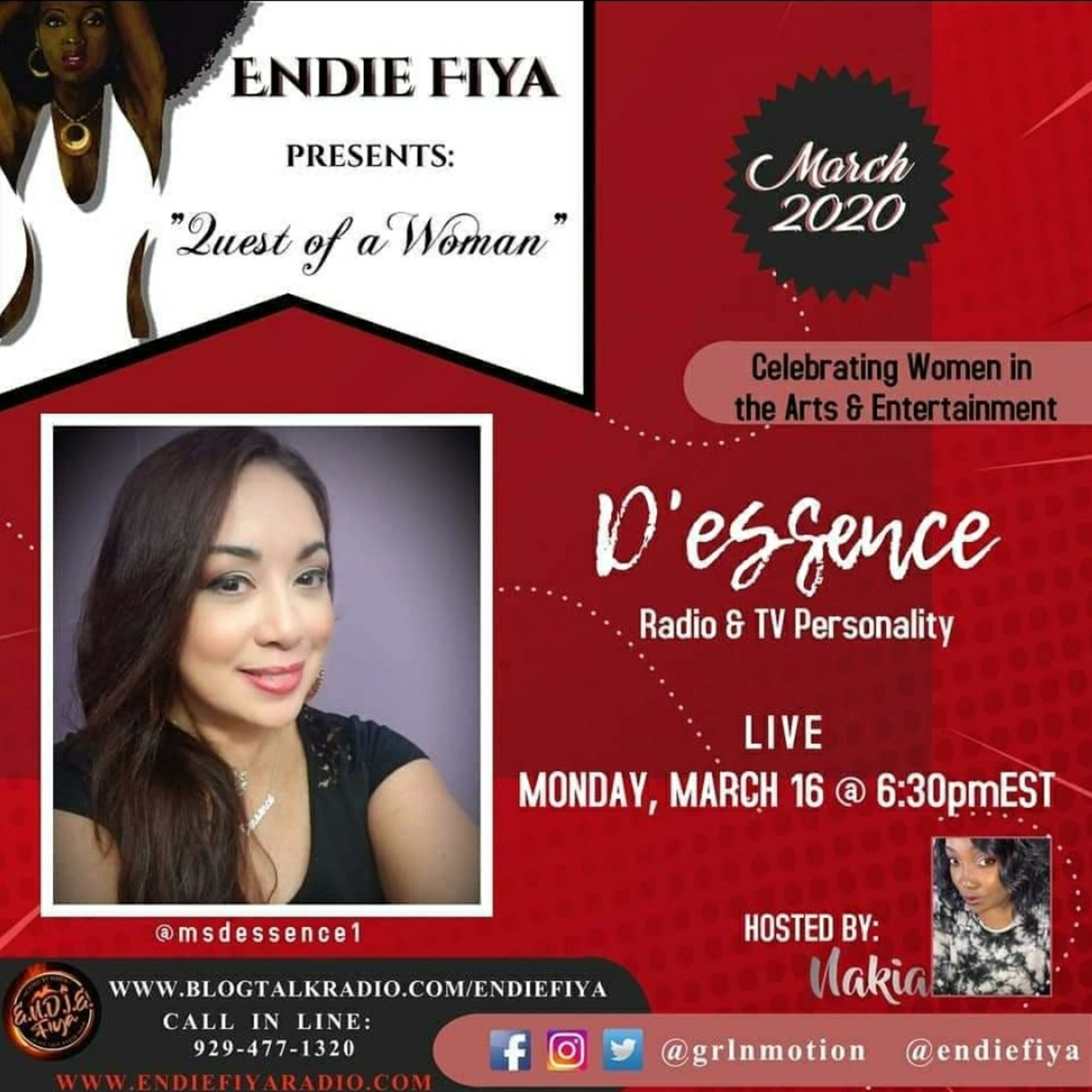 D'essence on Endie FIYA RADIO w Host Nakia