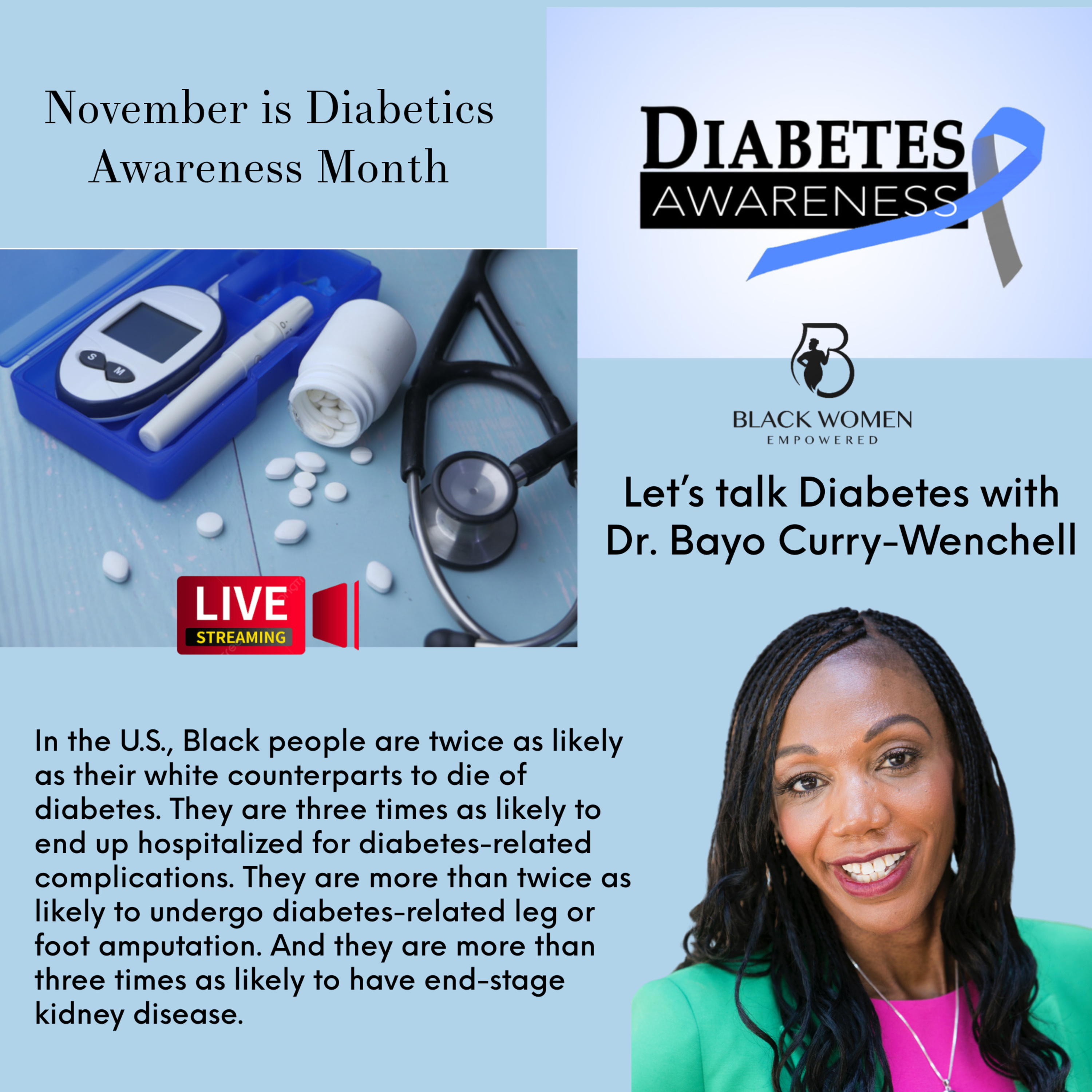 Let's talk Diabetes with Dr. Bayo Curry Wenchell MD episode artwork