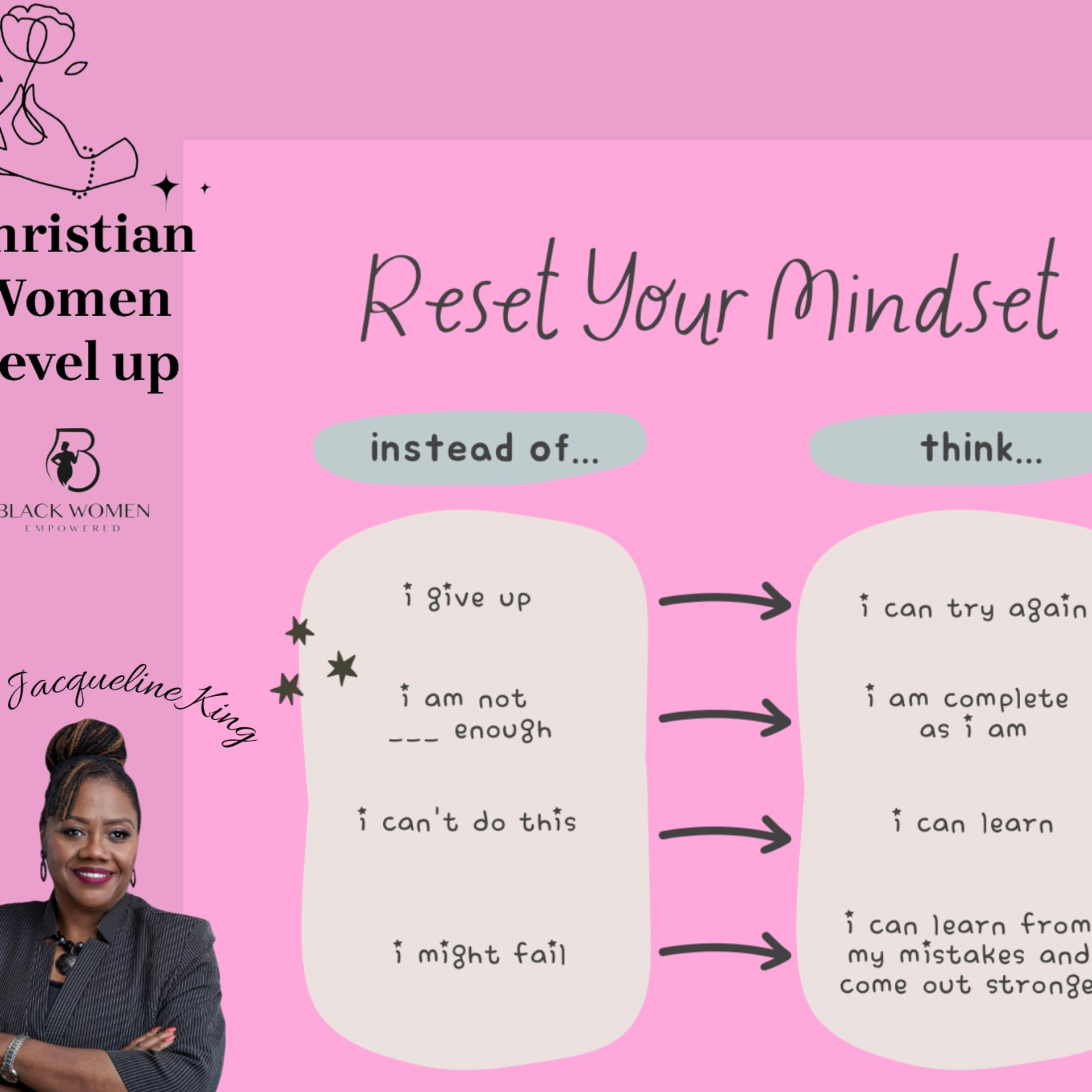 Christian Women Level up - Mindset shift Dr. Jacqueline King & Chanel Rose episode artwork