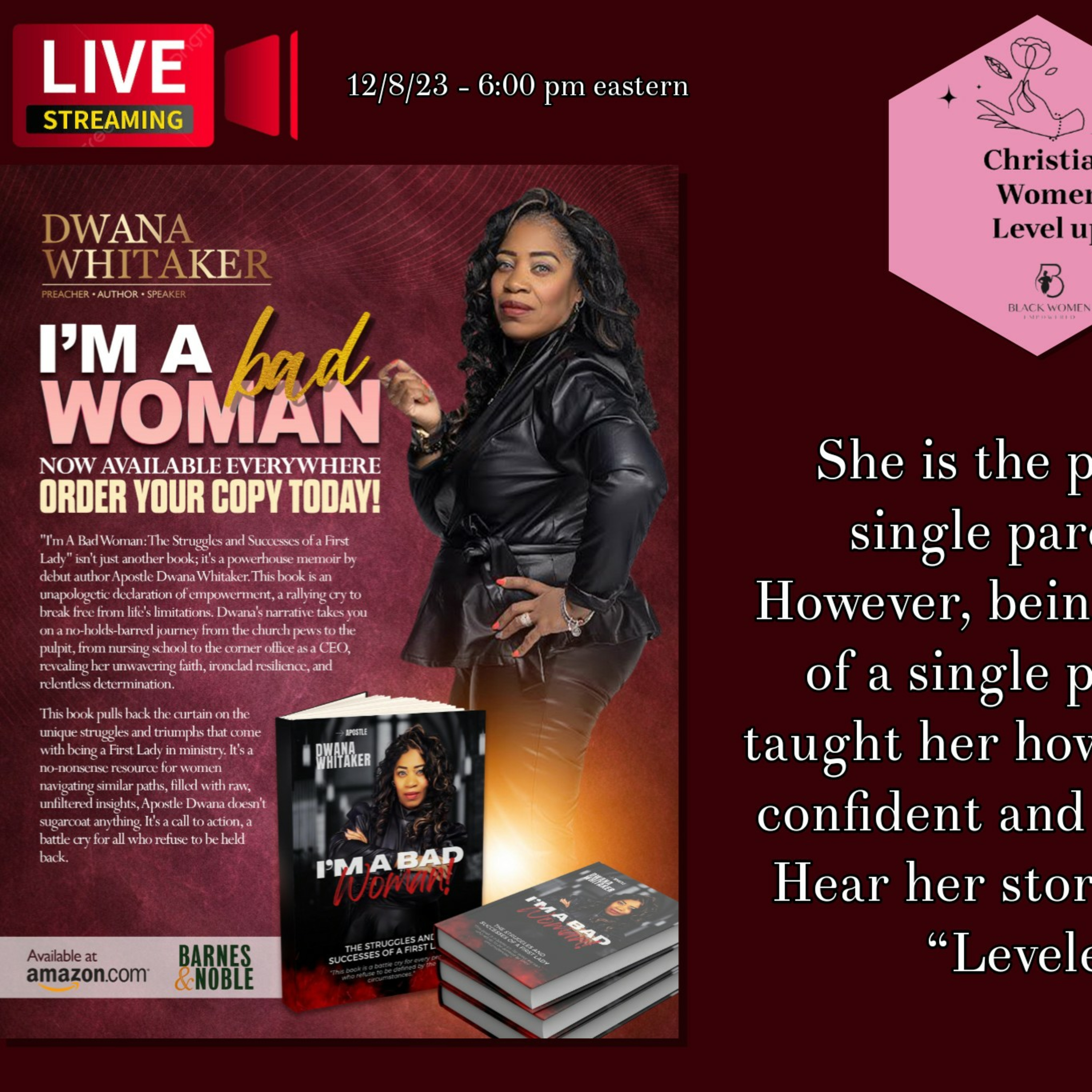 Apostle Dwana Whitaker Leveled up while dealing with many challenges - She tells all in her book.  episode artwork