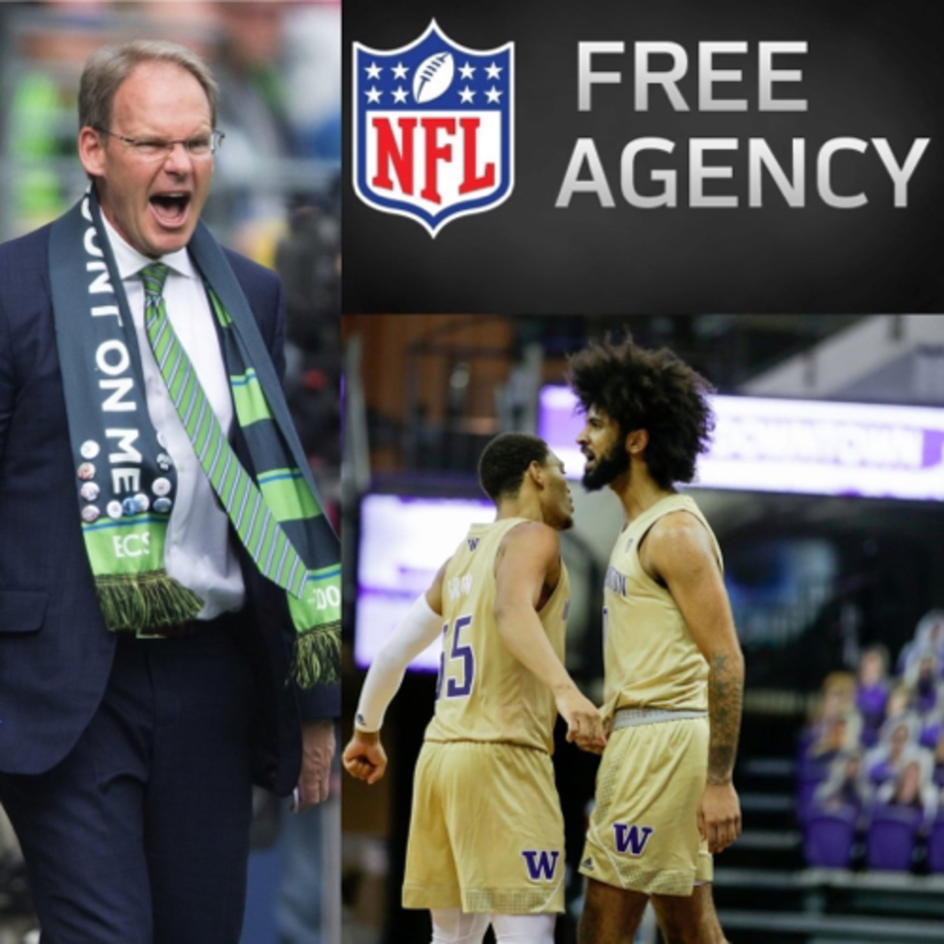 Episode 42: Seahawks free agency preview, off season news for Mariners, Sounders, Storm. Huskies men WIN episode artwork
