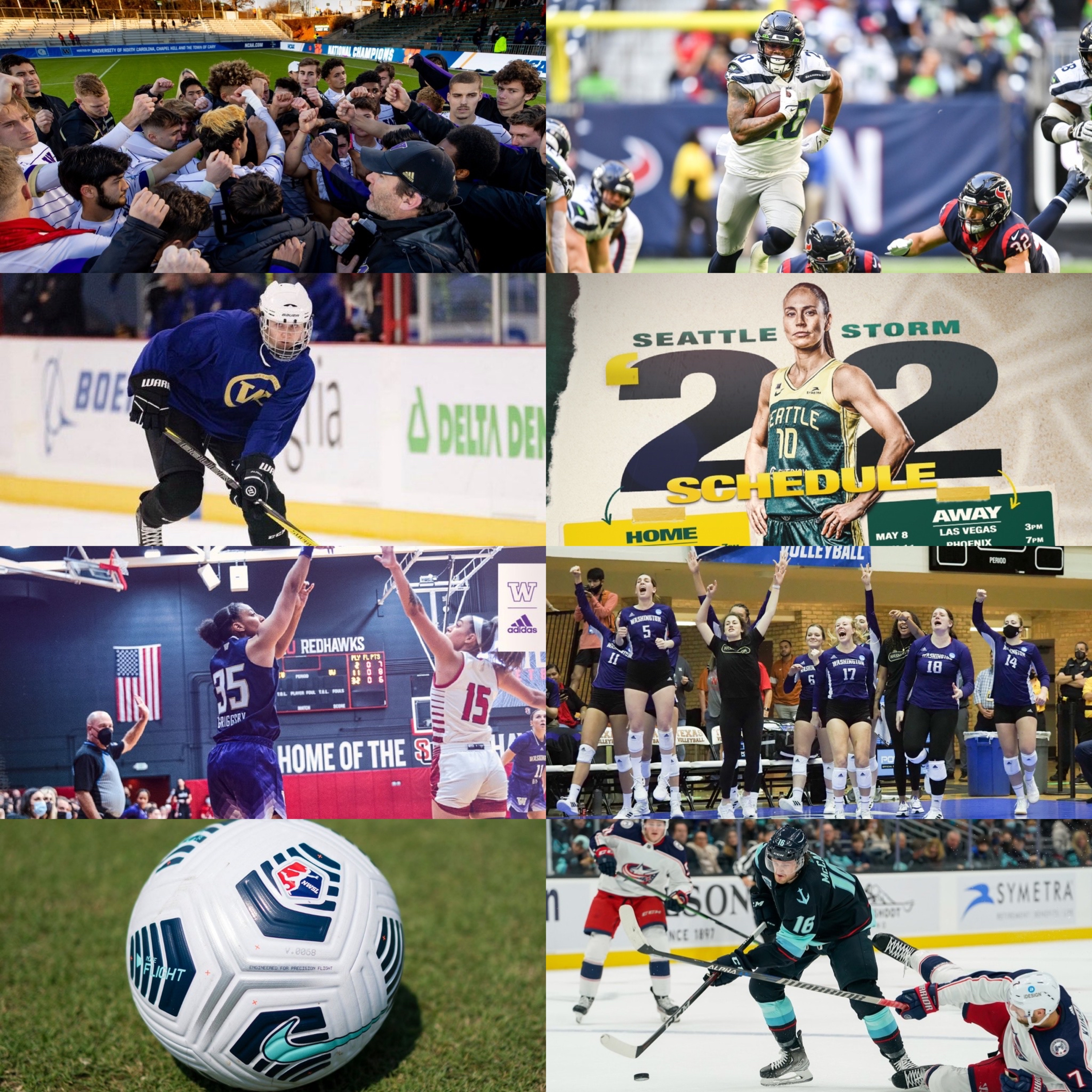 Episode 115: UW Men's soccer loses in national title game, Seahawks beat Texans, Storm and UW Softball schedules announced, Kraken lose last three, Reign protected lists announced + more episode artwork