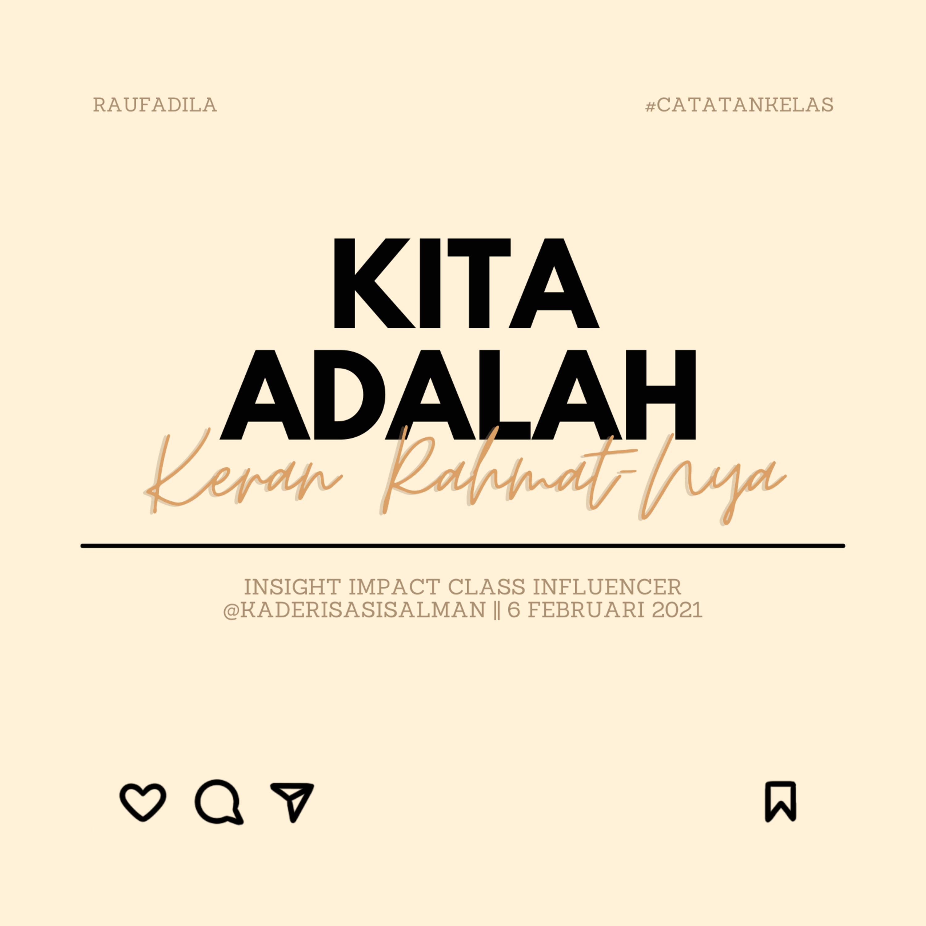 Kita adalah Keran Rahmat-Nya #CatatanKelas episode artwork