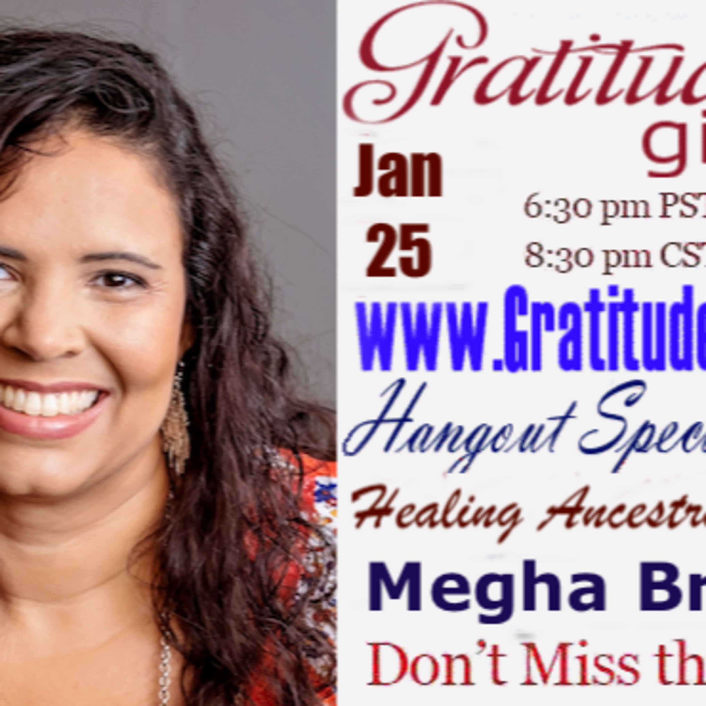 Gratitude Girls special guest Megha Bradley episode artwork