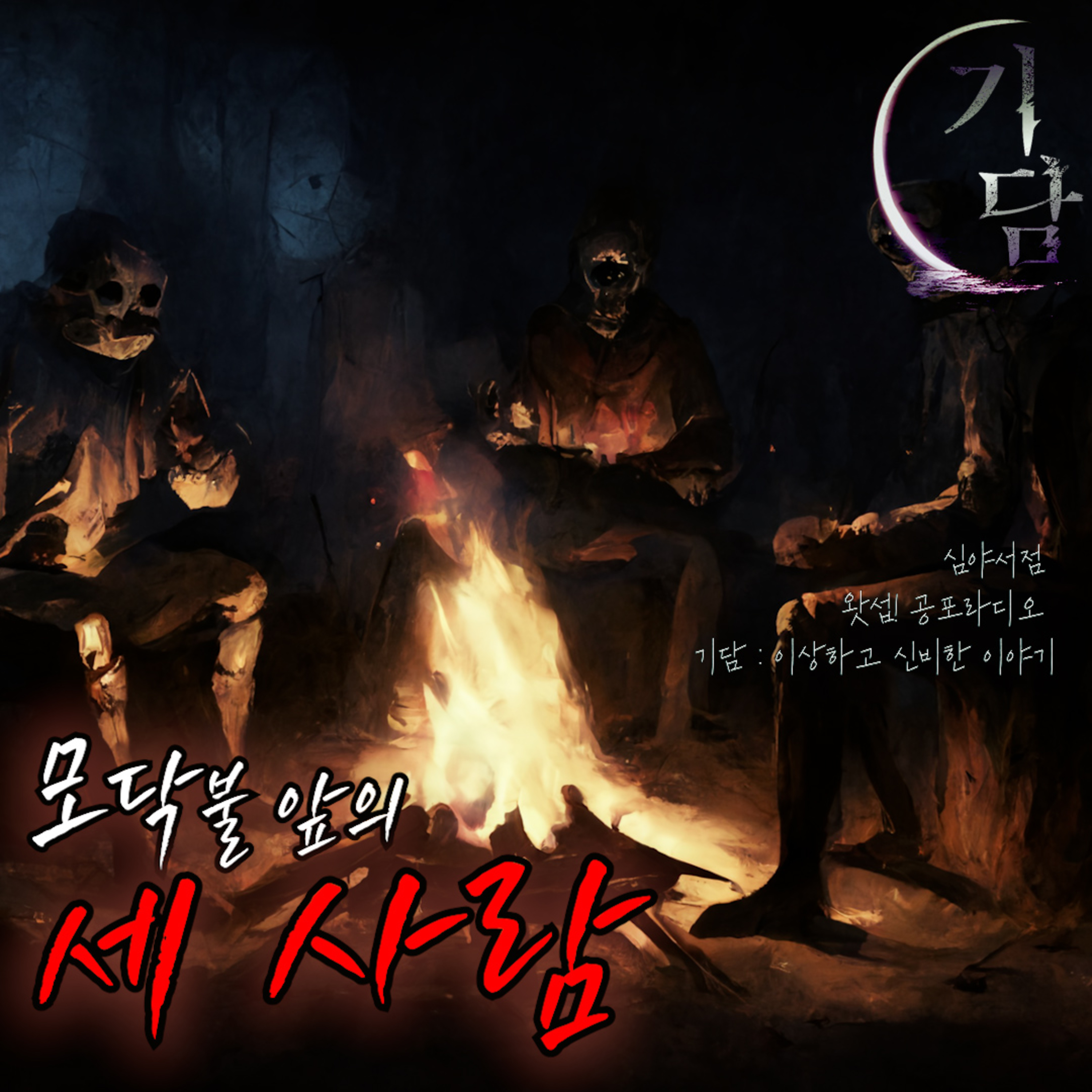 모닥불 앞의 세사람 | 3인 3색 콜라보레이션 | Feat. 왓섭!공포라디오, 심야서점 episode artwork