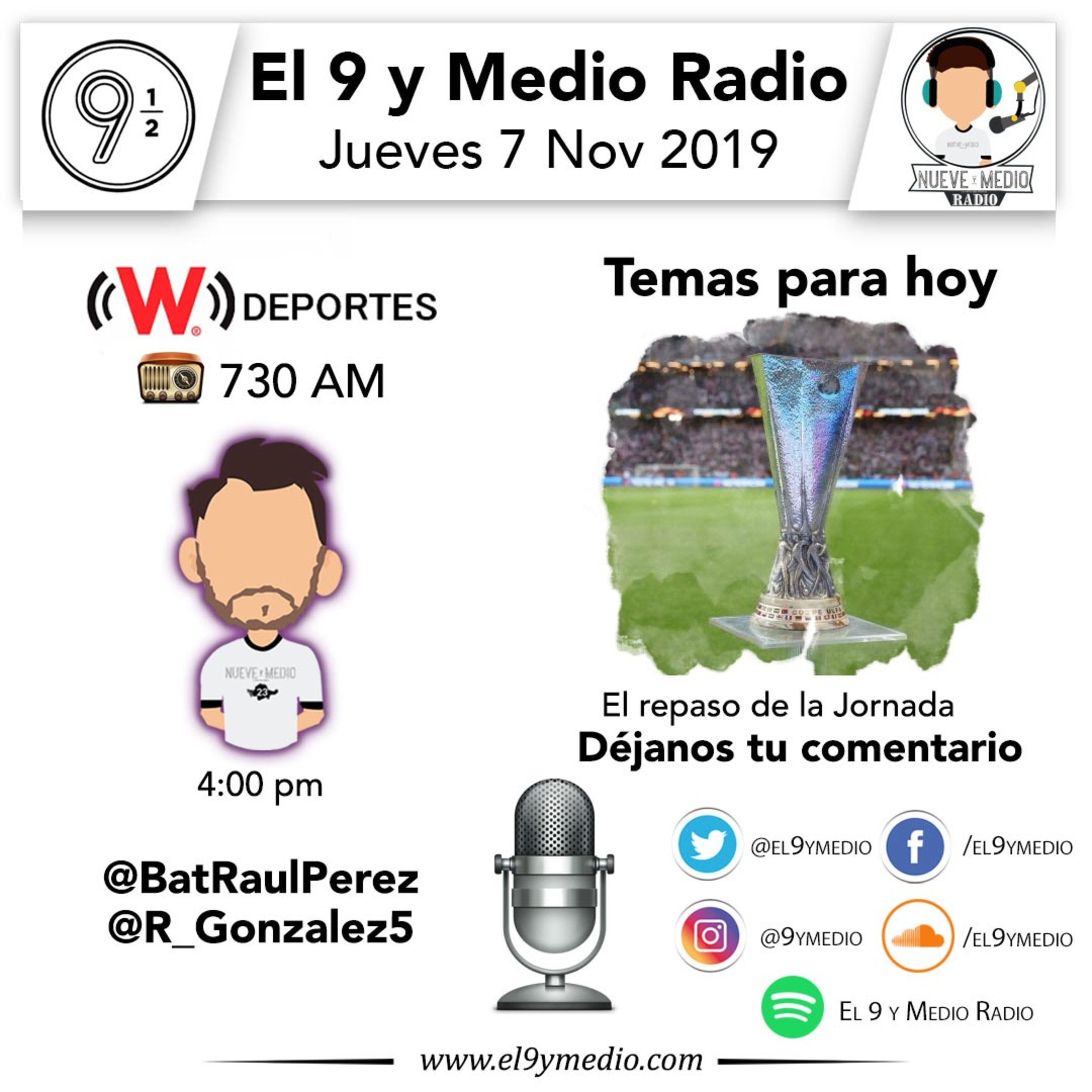 El 9 y Medio Radio - 7 de Noviembre - Jornada 4 de la UEFA Europa League episode artwork