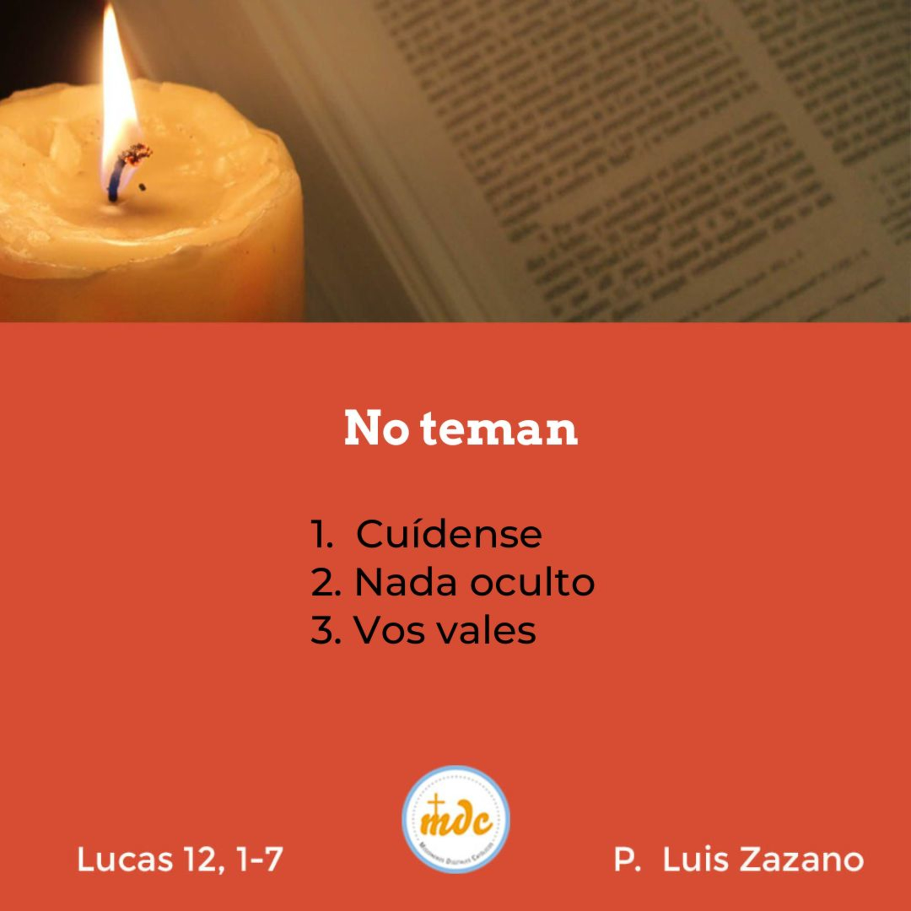 Reflexión diaria del Evangelio por el P. Luis Zazano