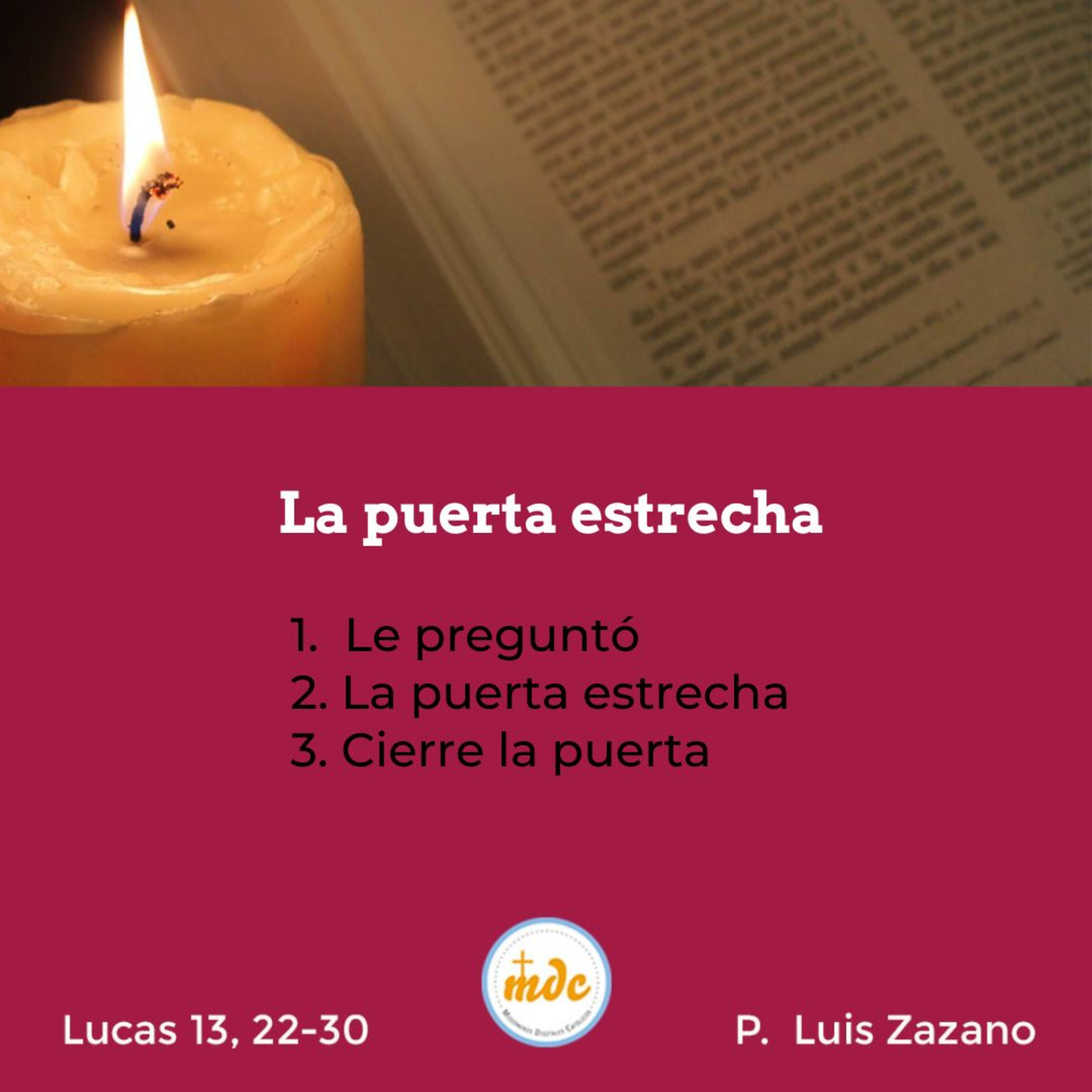 Reflexión diaria del Evangelio por el P. Luis Zazano
